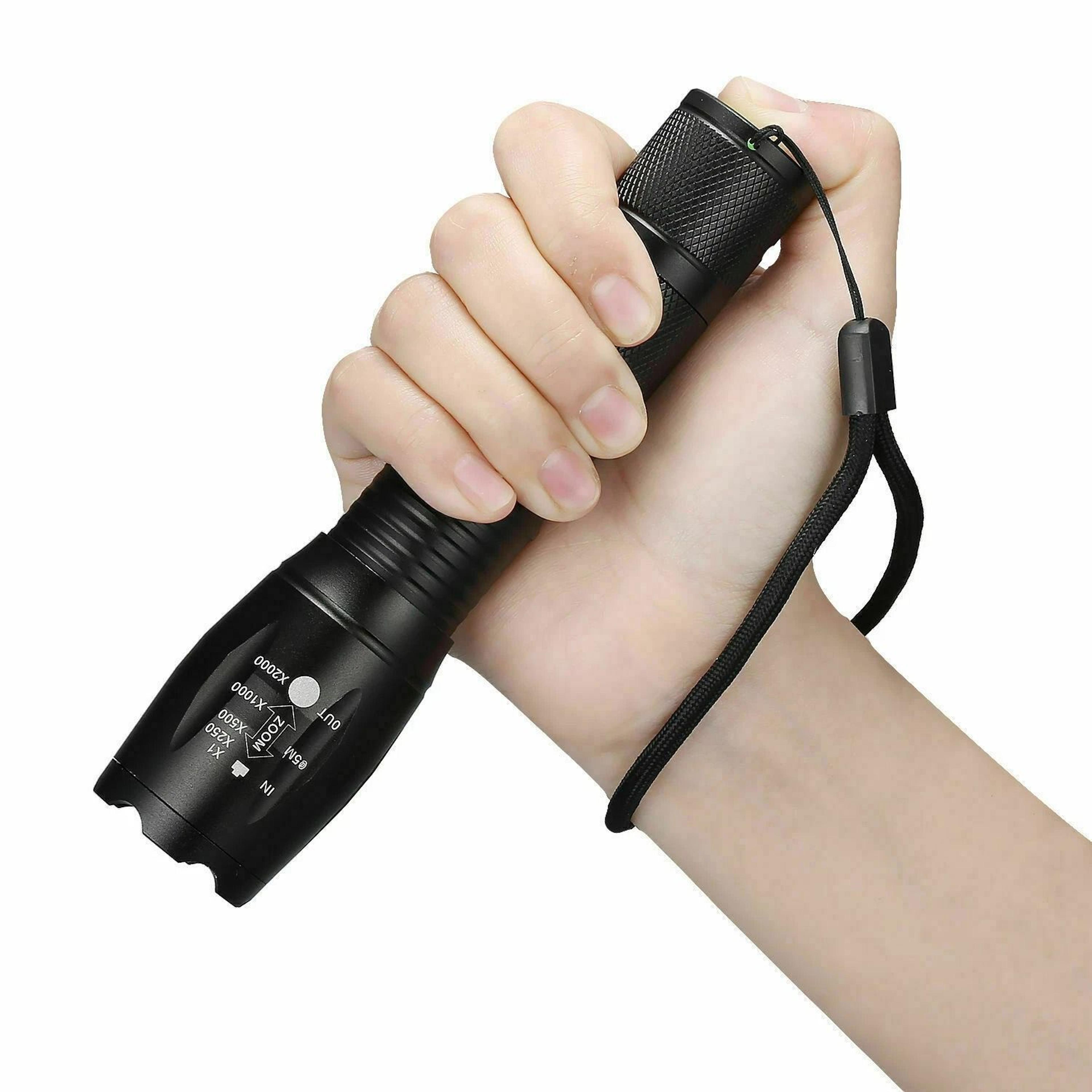 super bright xml led tactical flashlight 5 modes, zoomable, for outdoor use