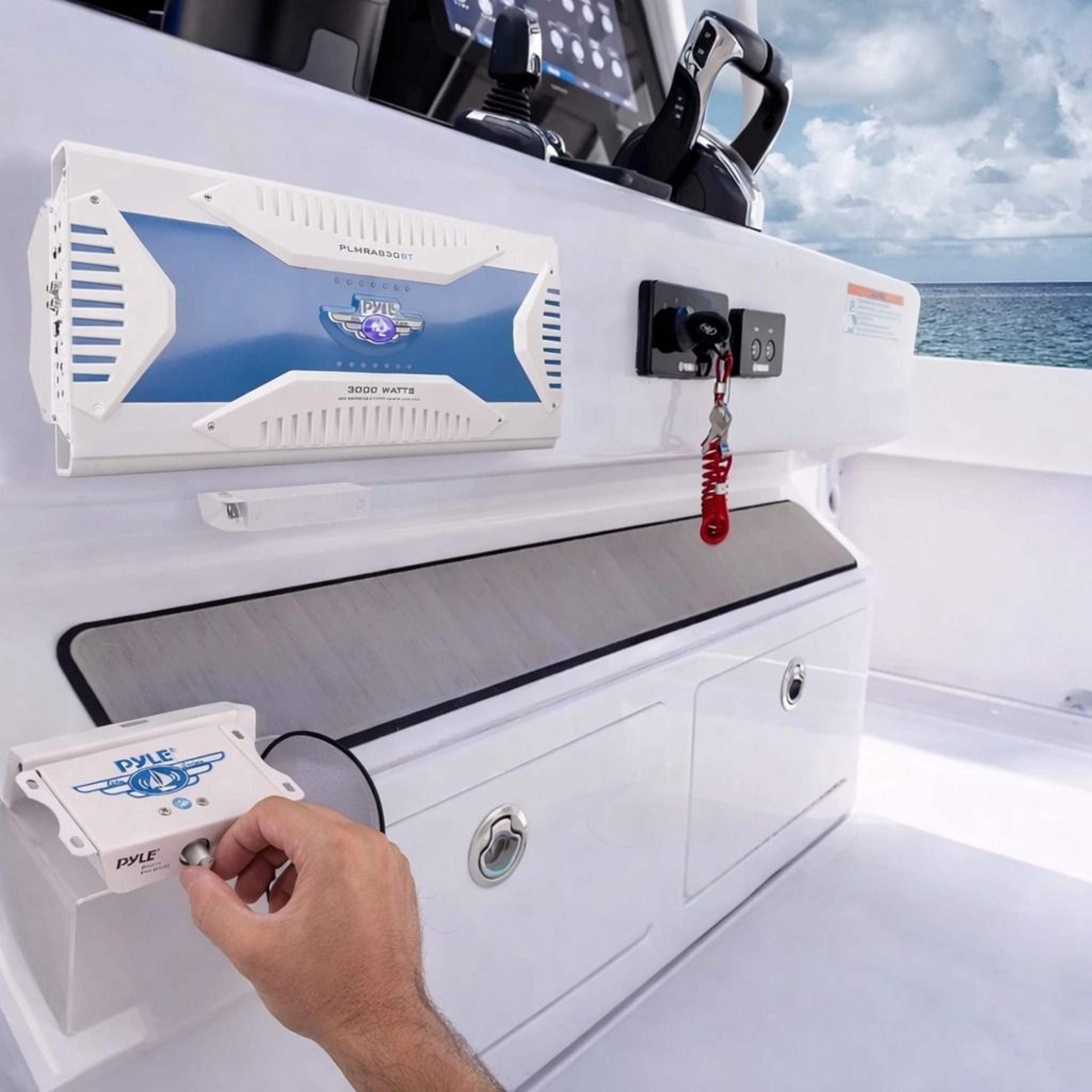 pyle marine waterproof bluetooth channel amplifier