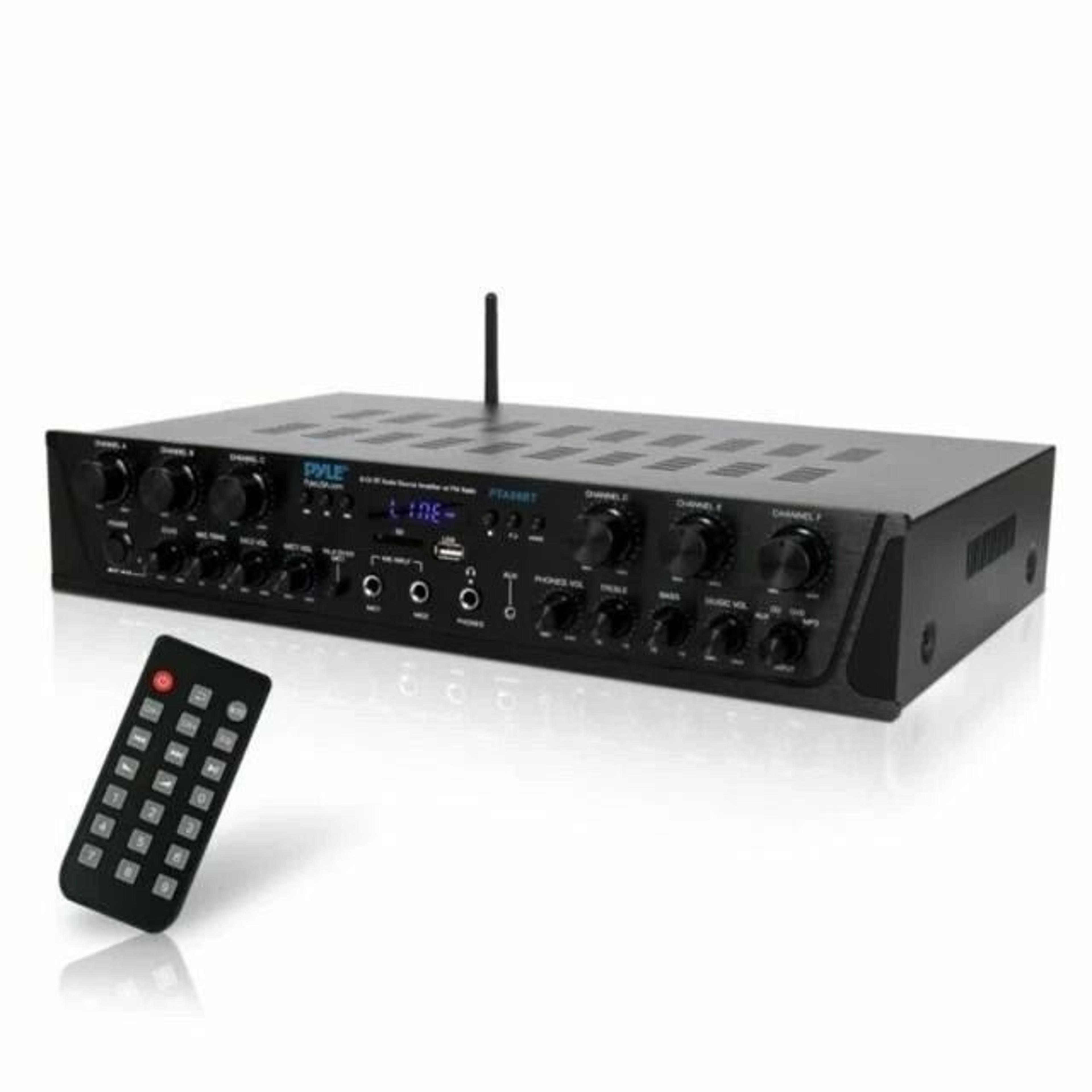 pyle bluetooth channel 600w home audio amplifier receiver wireless, powerful sound for any space
