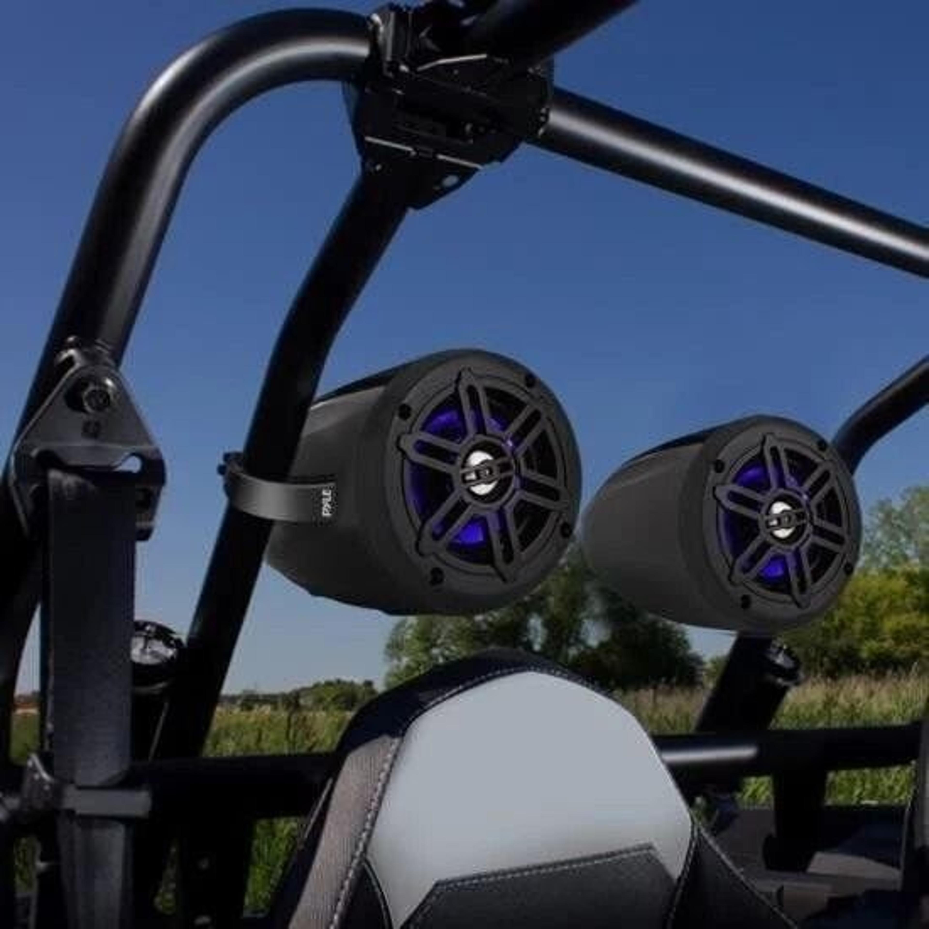 bluetooth ready marine tower speakers with led lights waterproof sound system