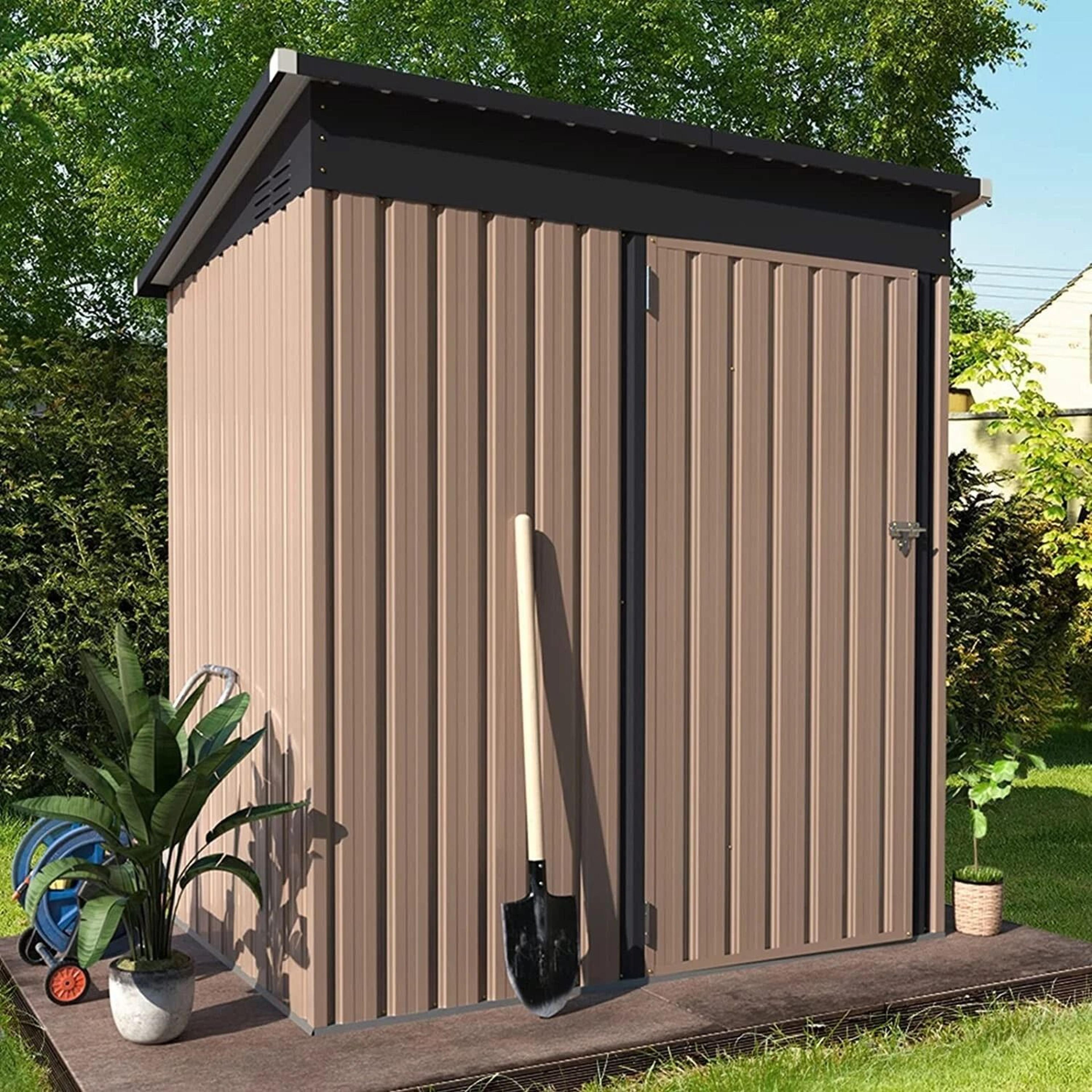 premium outdoor metal storage shed with lockable door backyard garden tool storage building