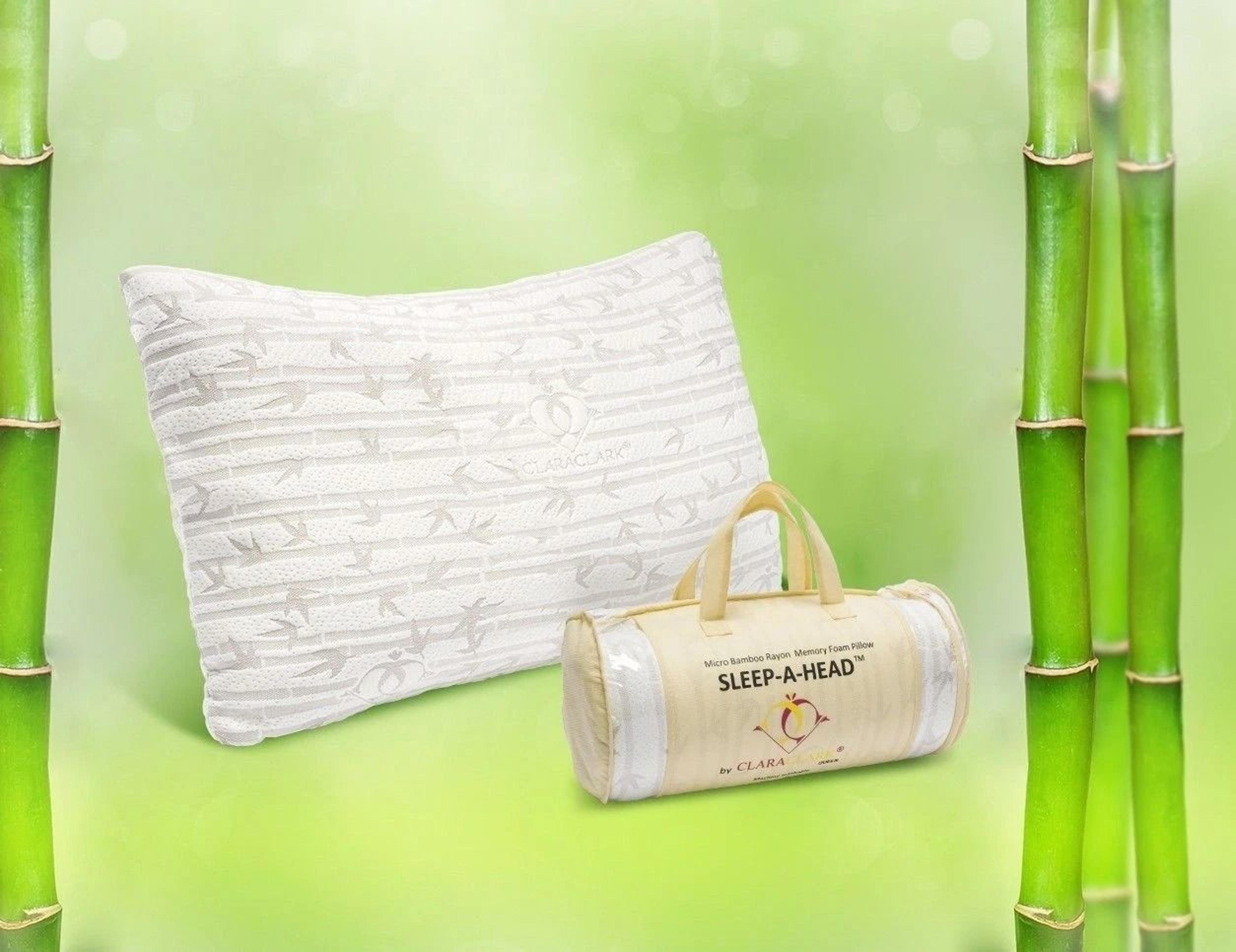 clara clark memory foam bamboo pillow king & queen sizes, cooling comfort