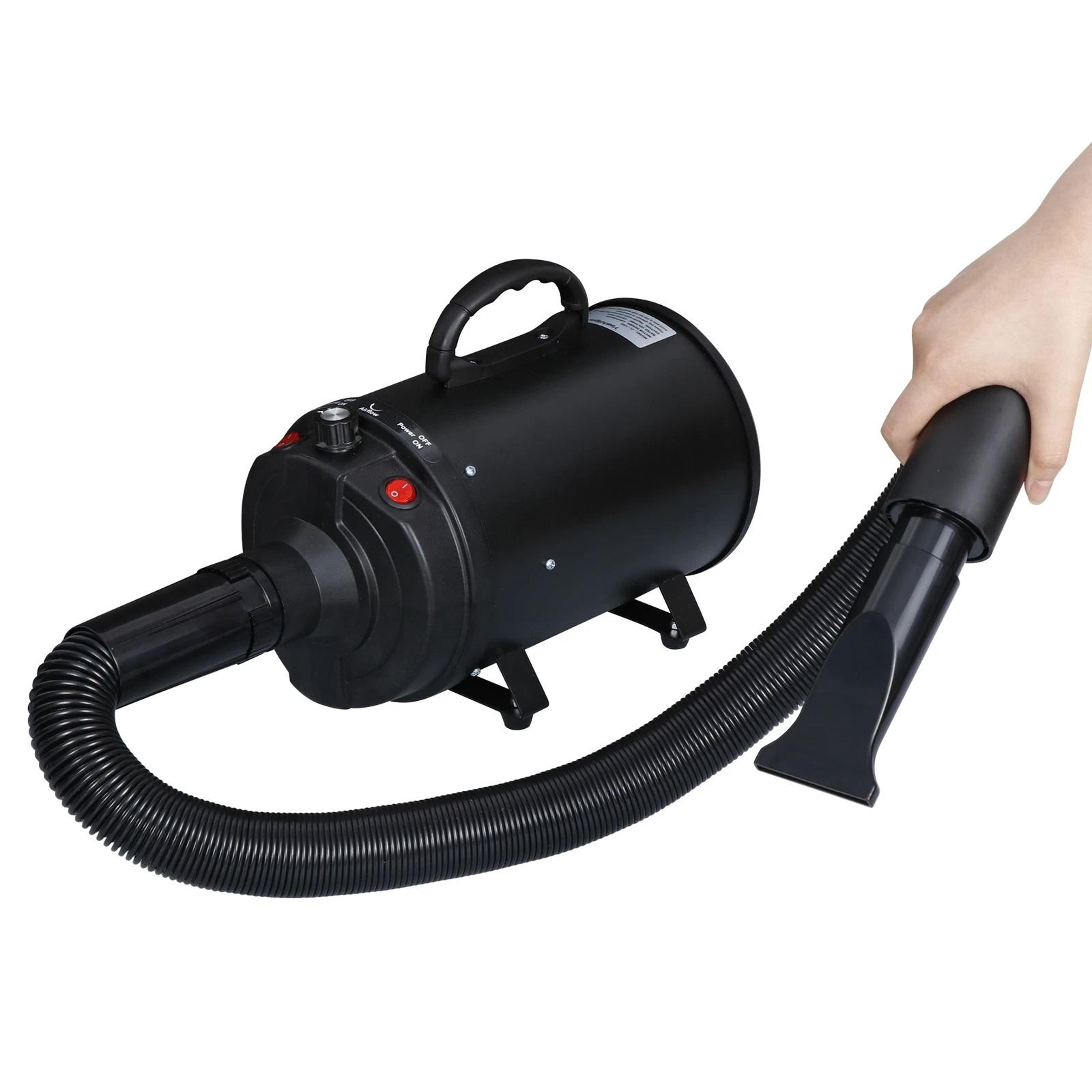 pet dog hair dryer adjustable speed dog grooming blow dryer w/heater black