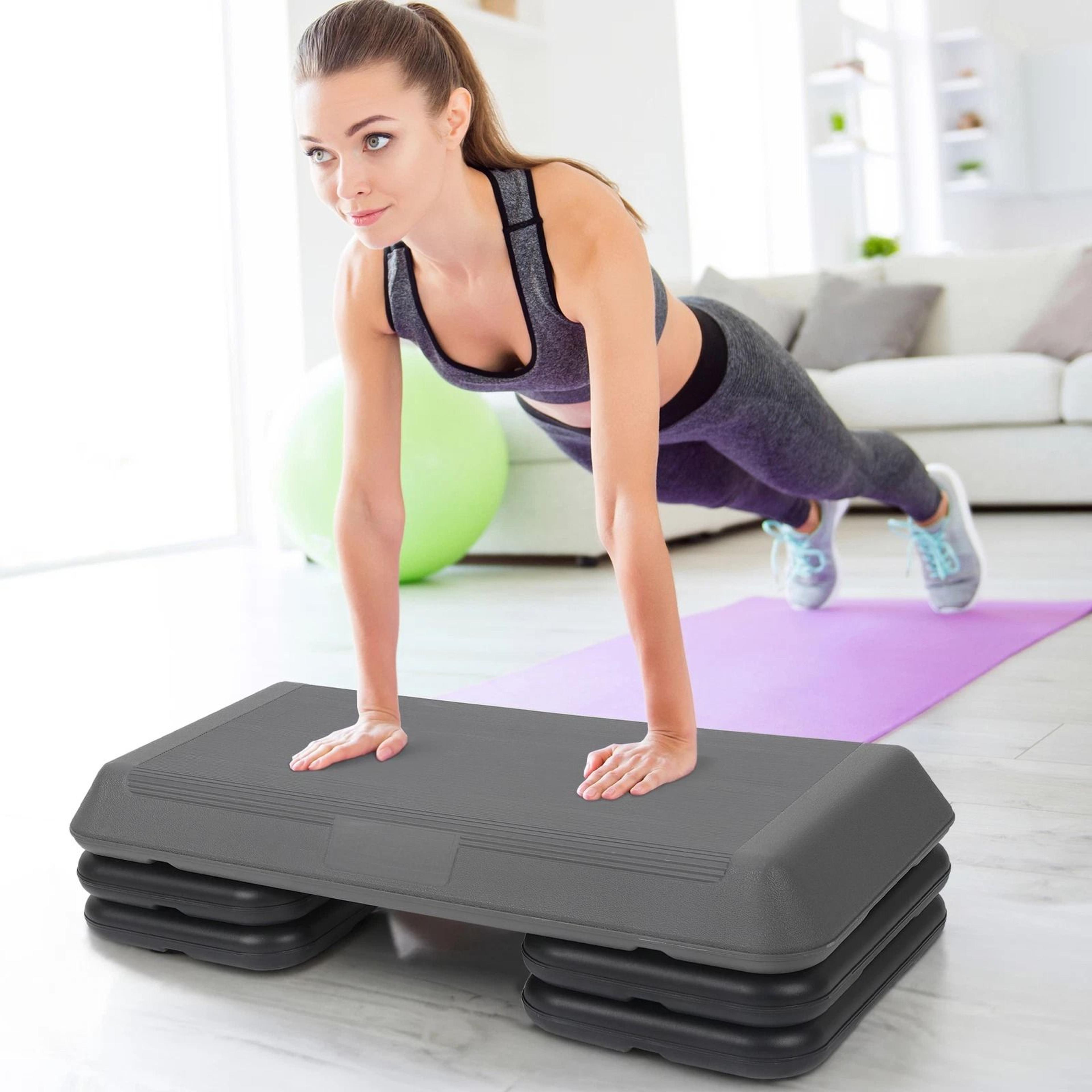 adjustable aerobic step platform for exercise non slip exercise stepper