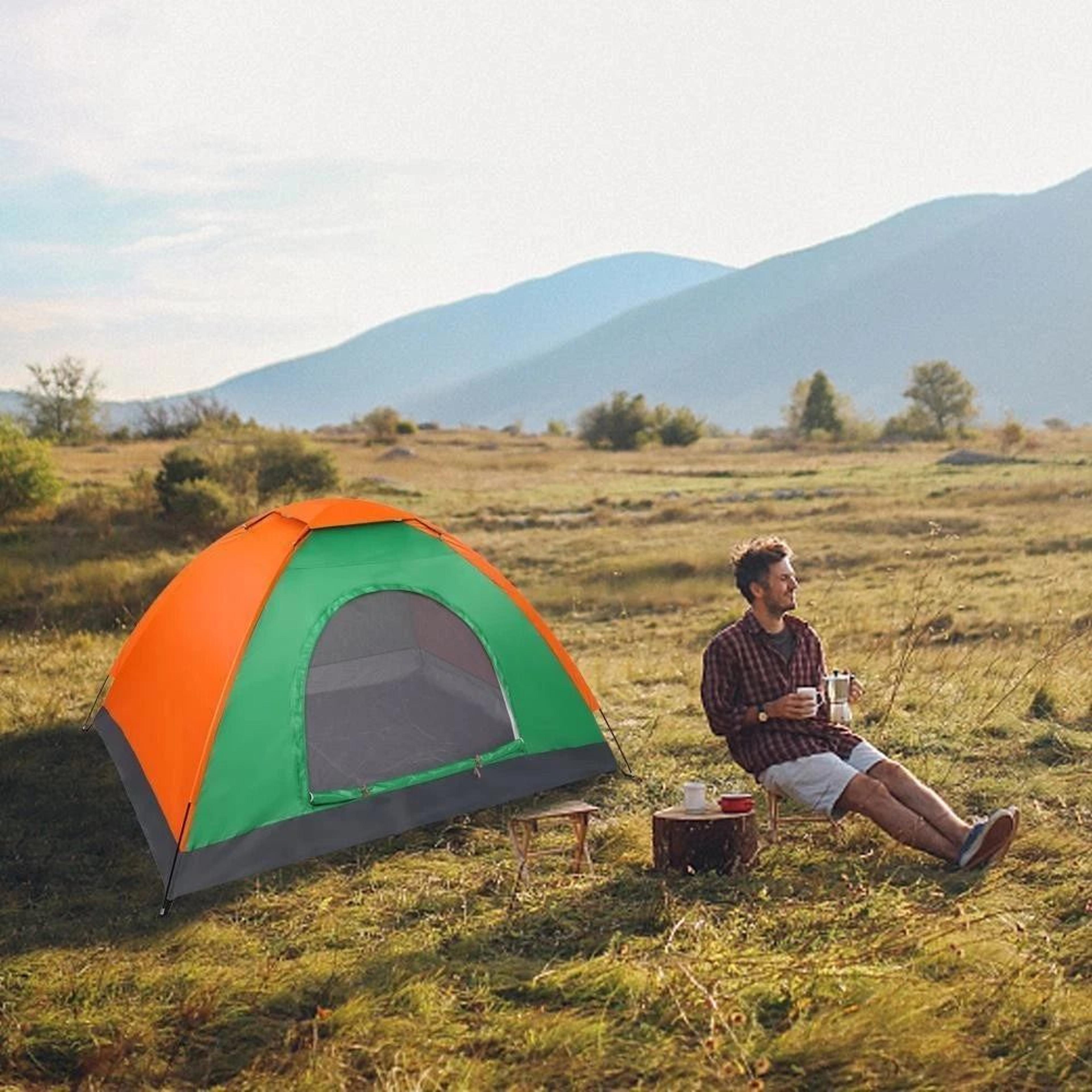 folding 2 person family tent portable, waterproof outdoor camping with carry bag