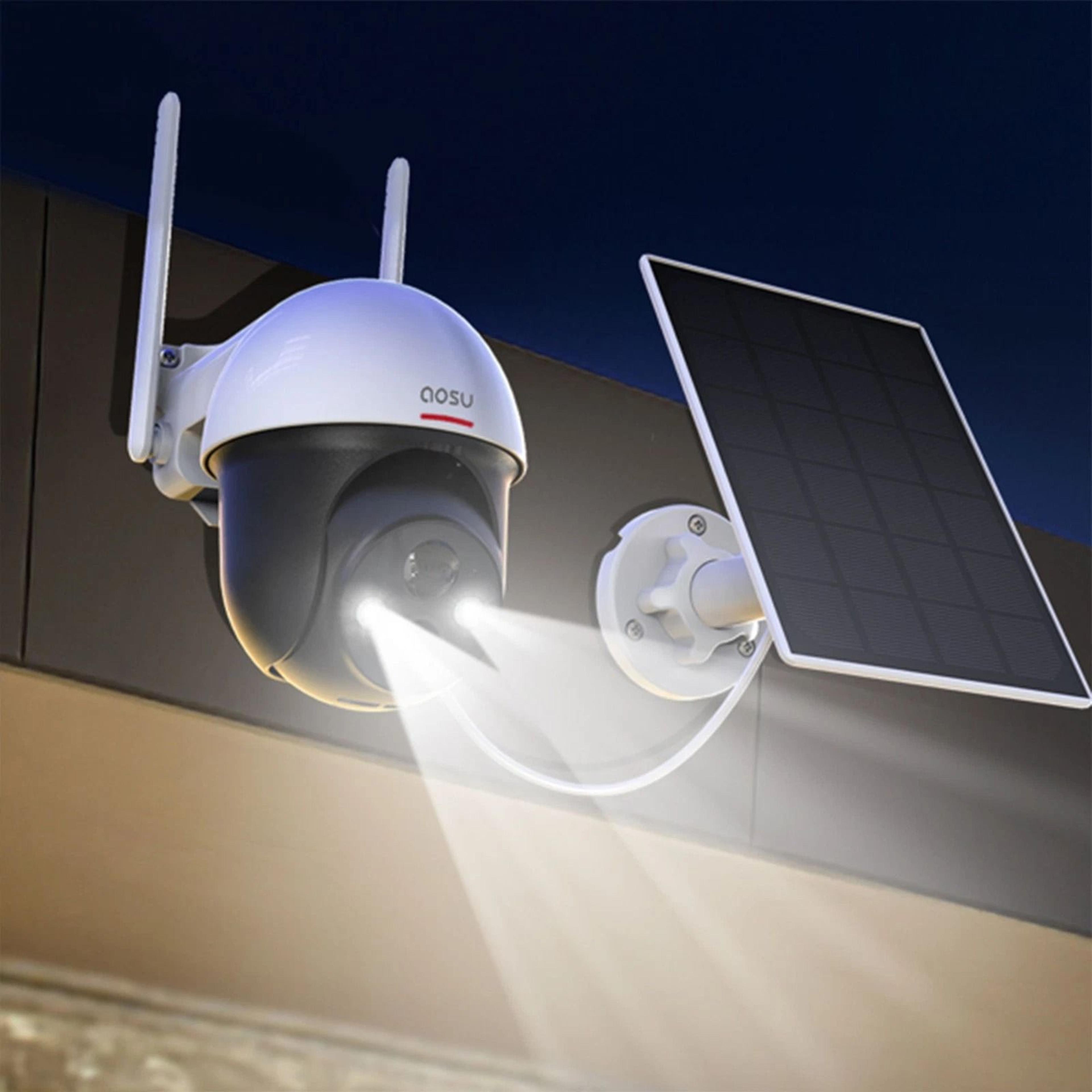 outdoor solar security camera with wifi & motion alarm home protection system