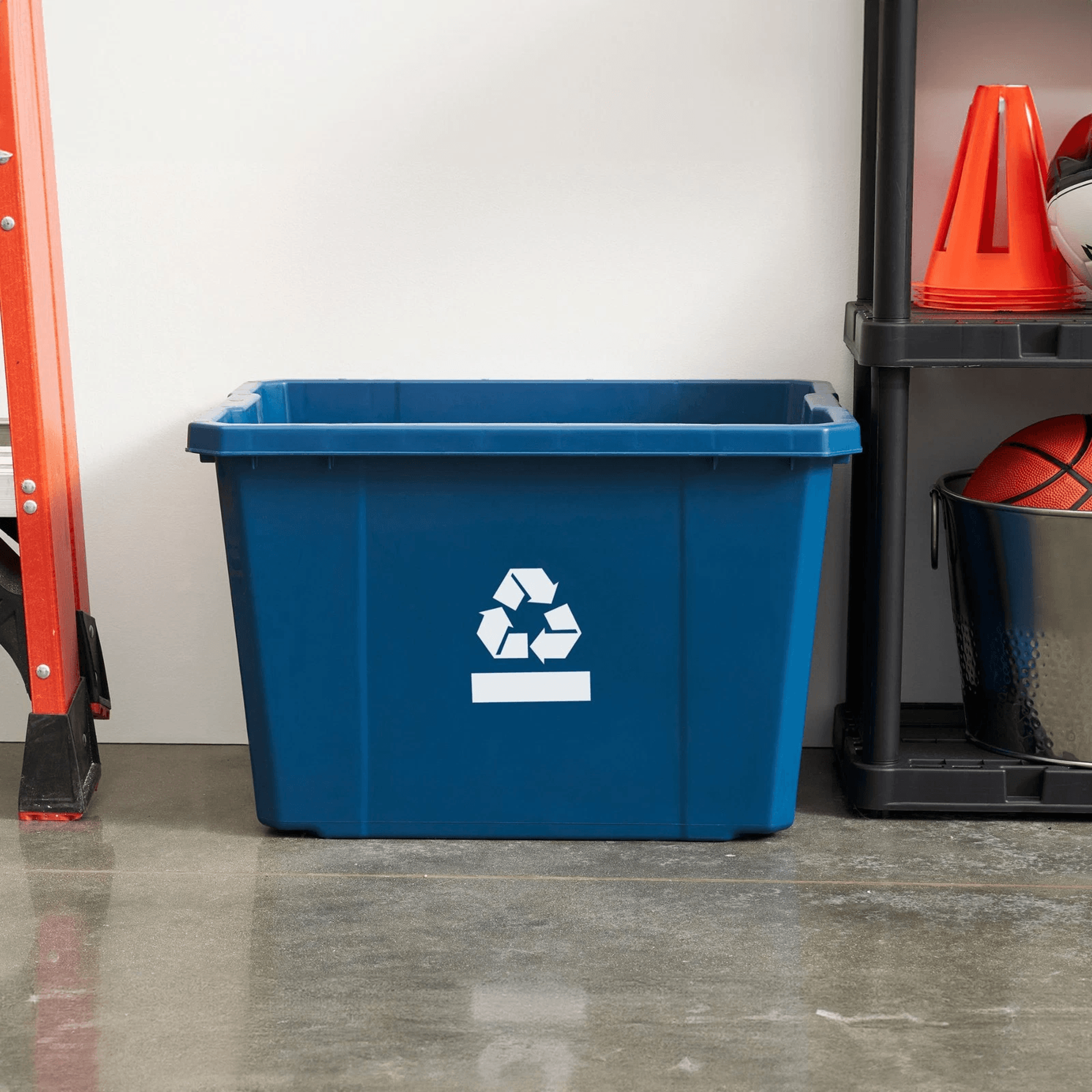 gracious living gallon plastic recycling bin medium curbside home trash bin for easy waste management