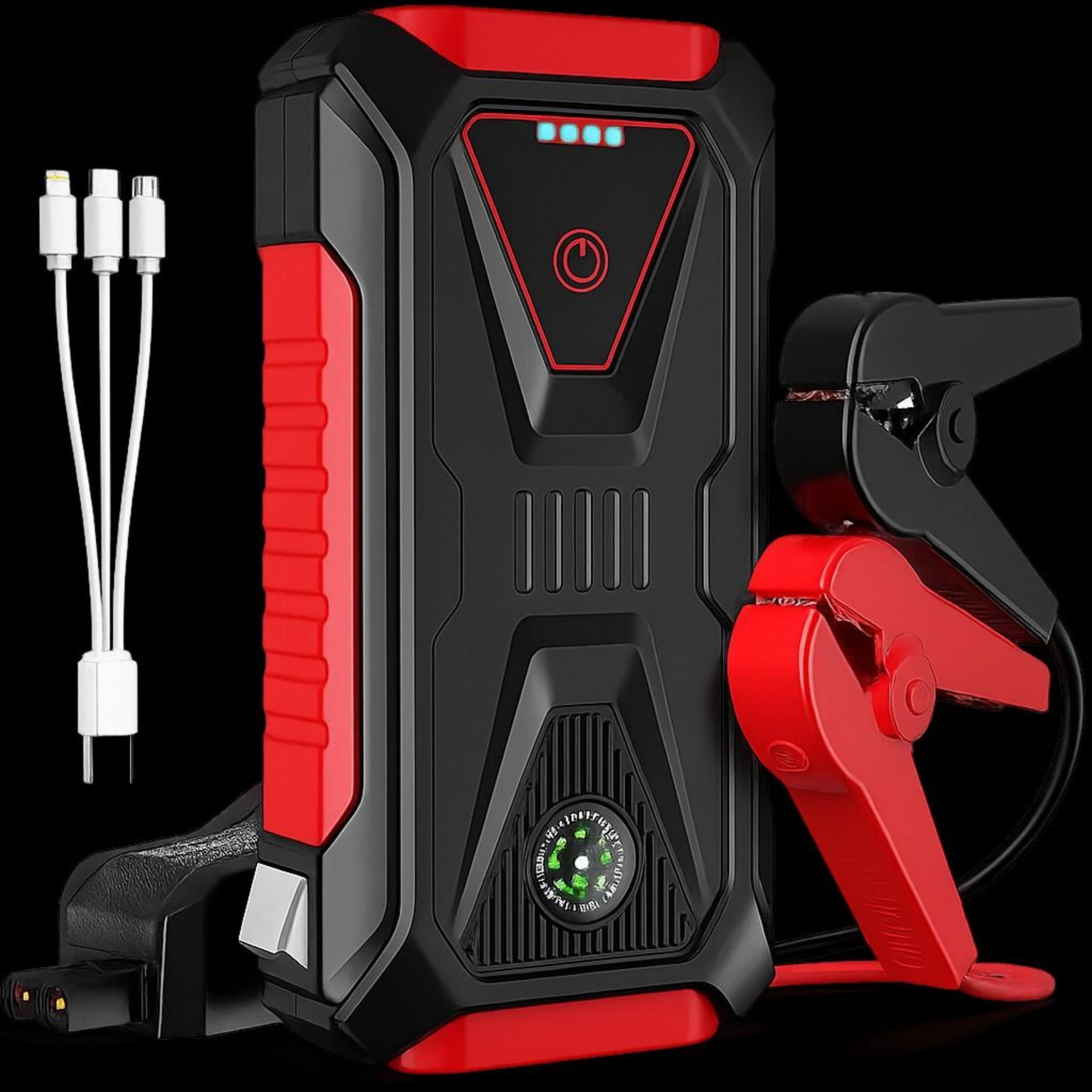 car jump starter & portable power bank highmcapacity jump starter for cars, with usb charging and led light