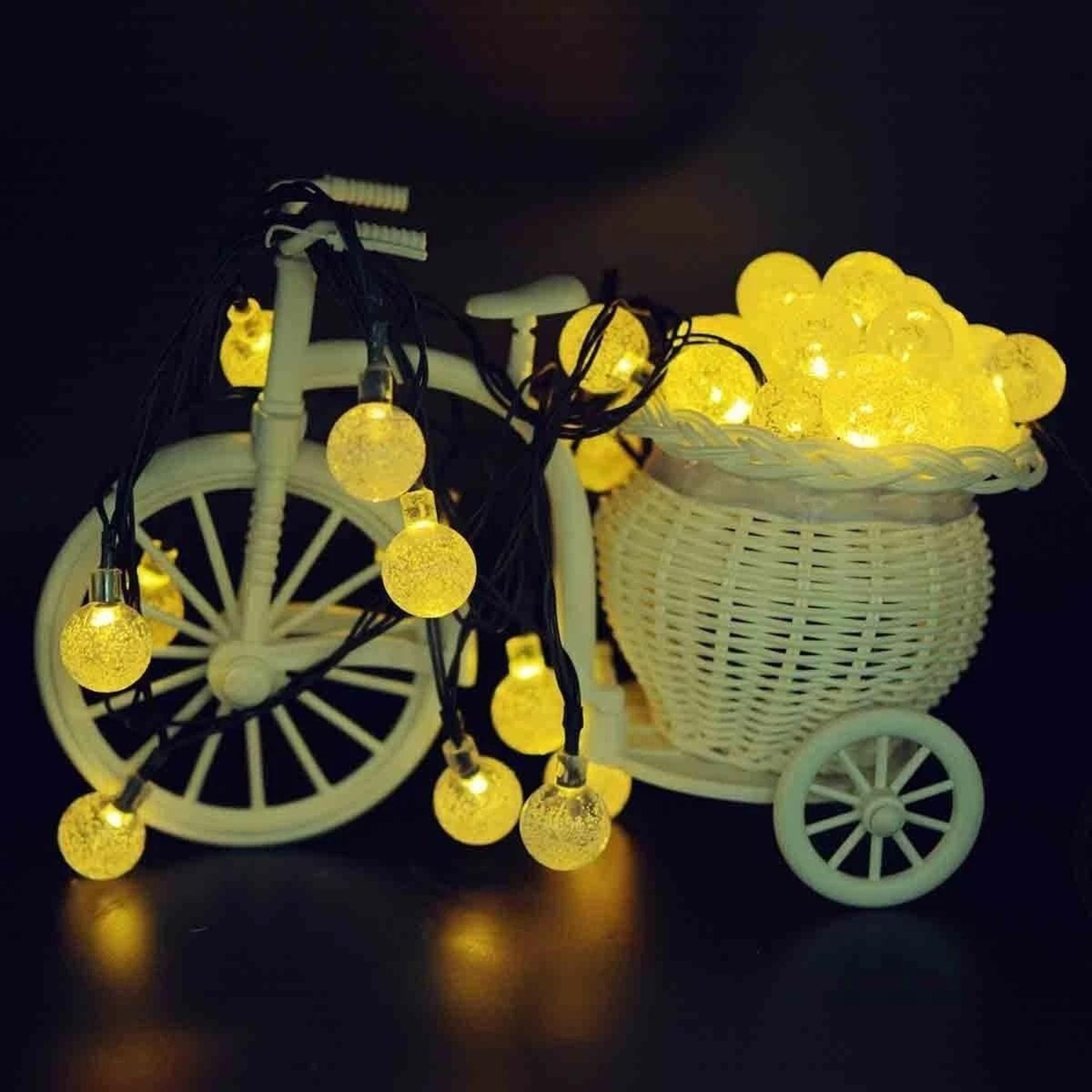 solar led string lights waterproof warm white ball lights for garden decor