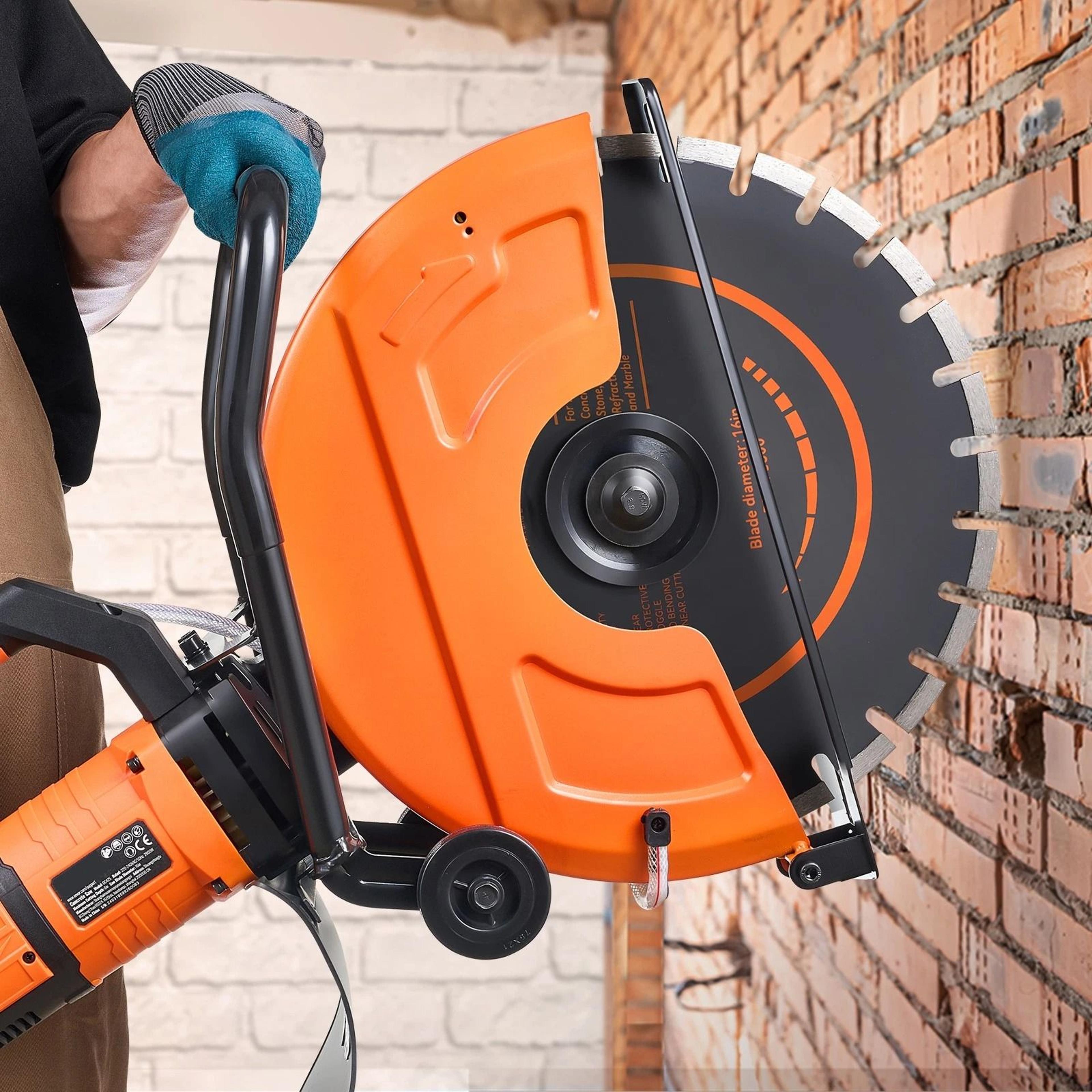 electric concrete wet/dry saw cutter with water pump & blade