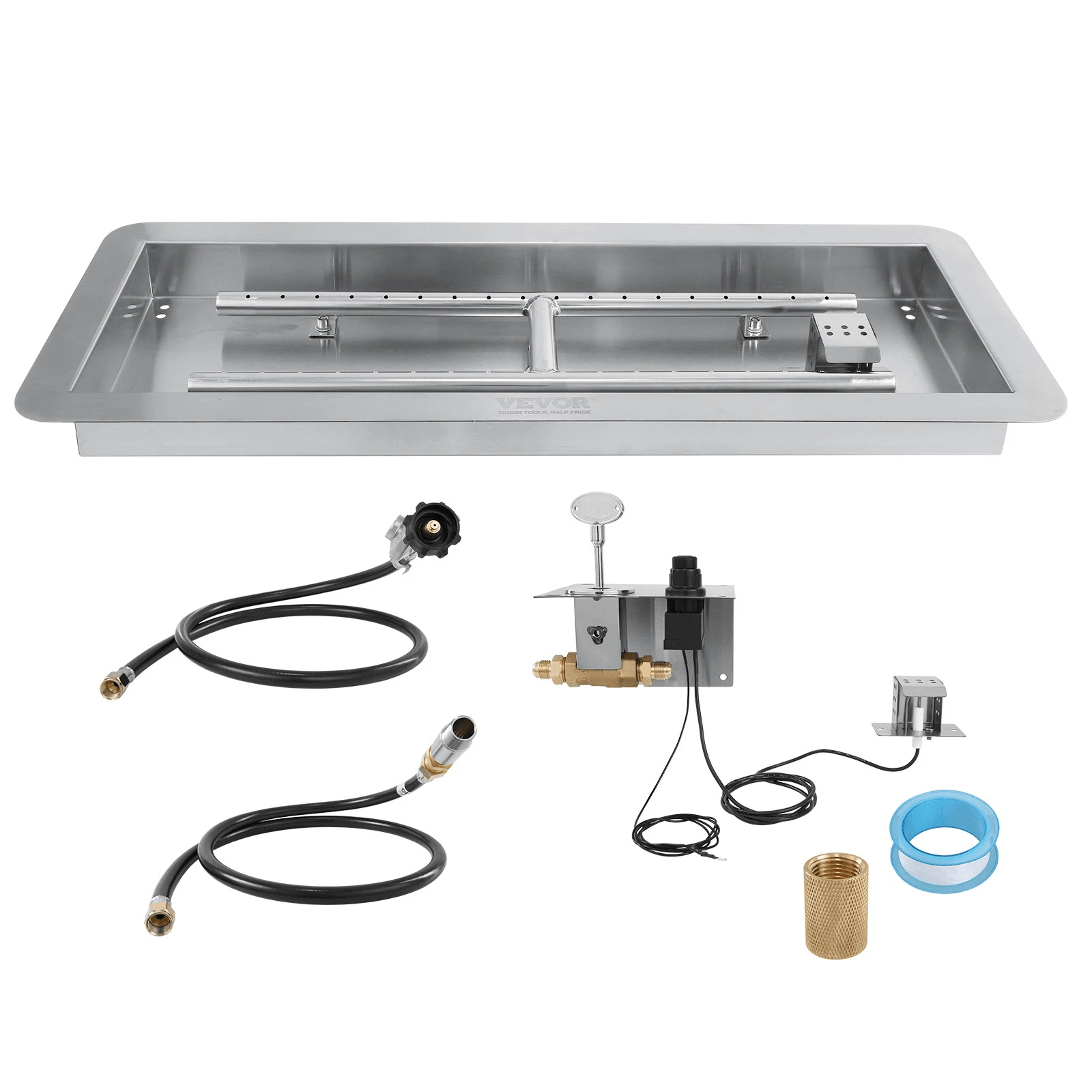 drop in fire pit pan with h shape burner kit btu for outdoor heating