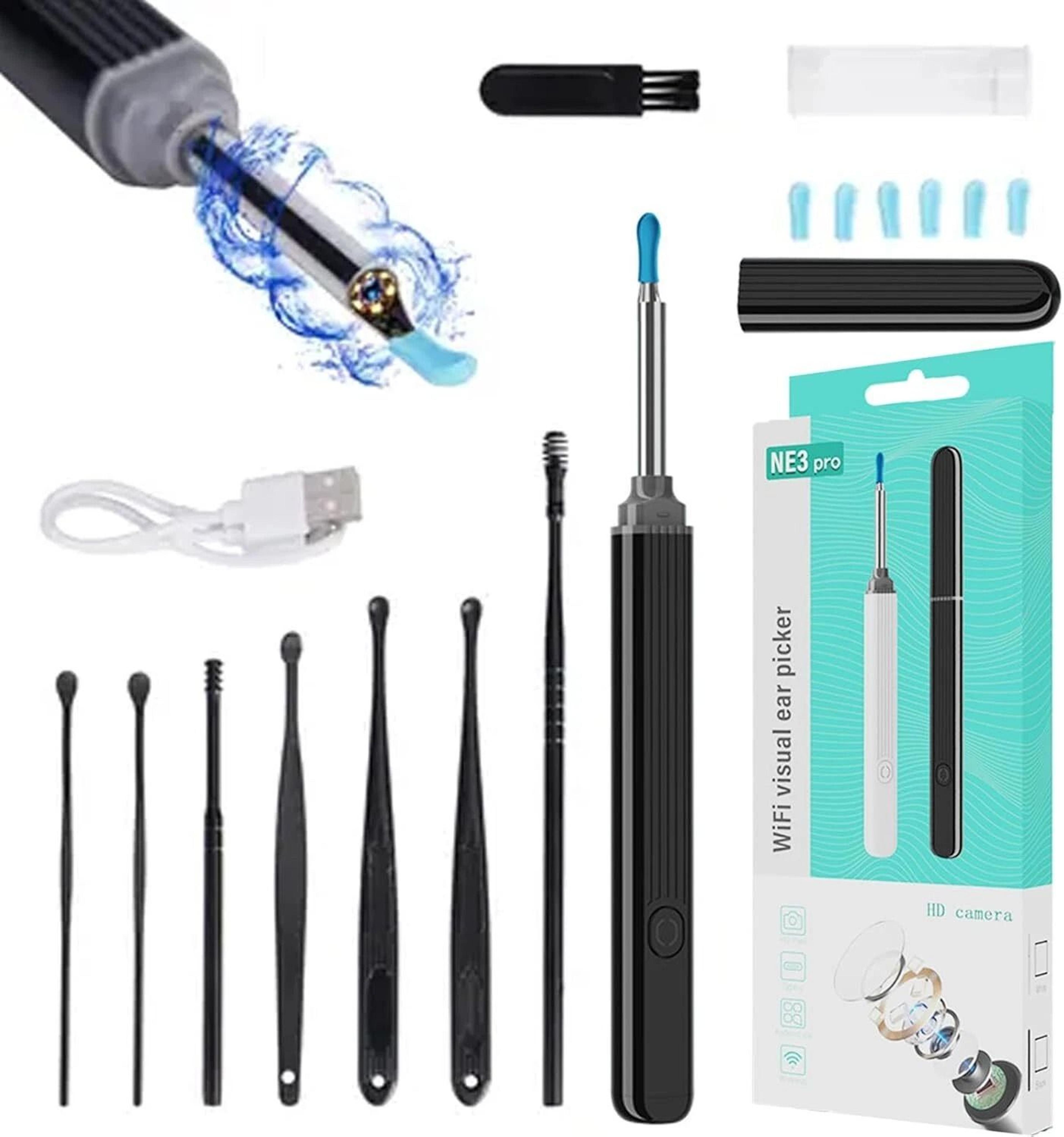new led ear wax cleaner with camera, light & removal kit black