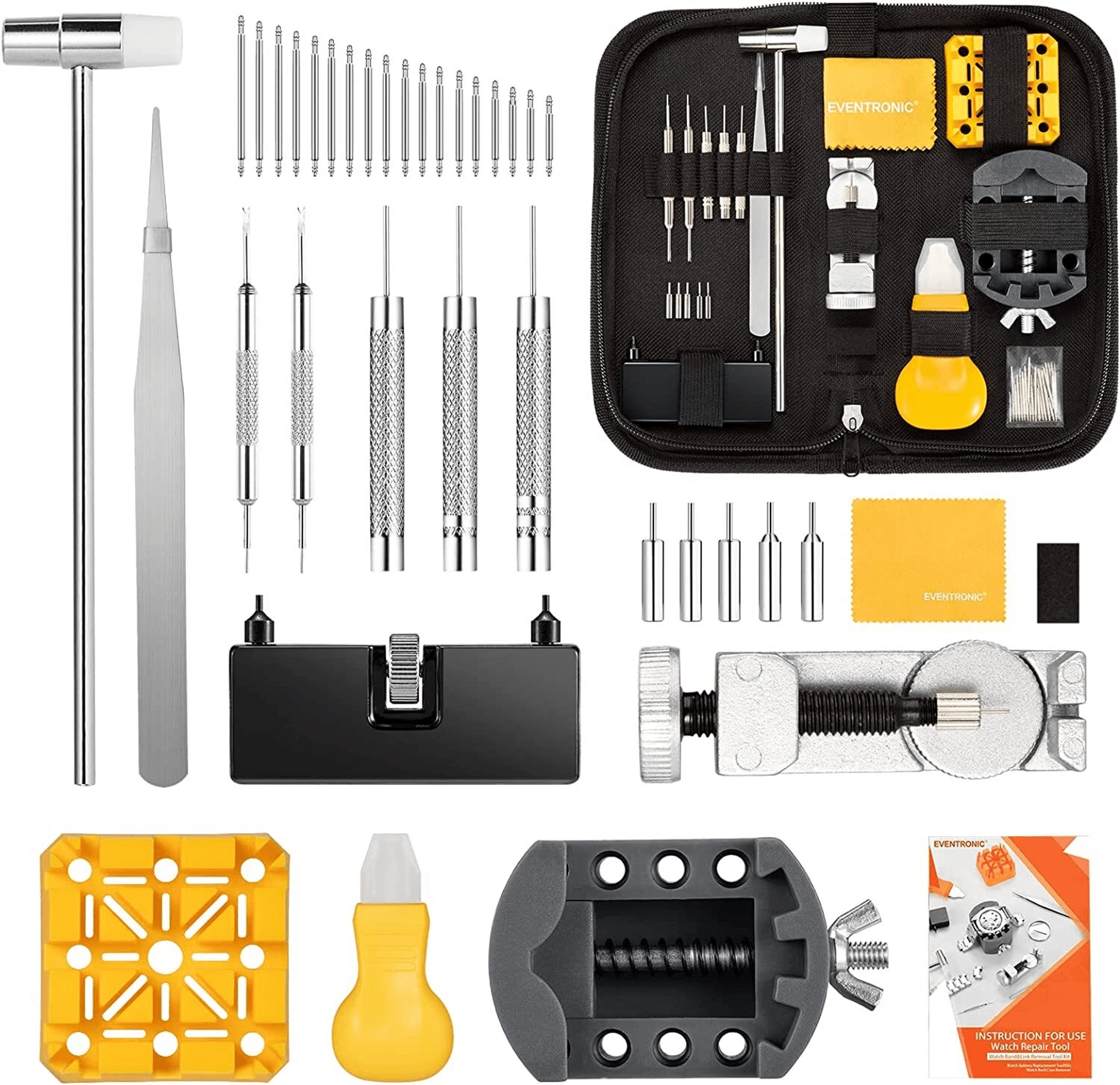 watch repair kit watchmaker back case remover, link pin & spring bar opener