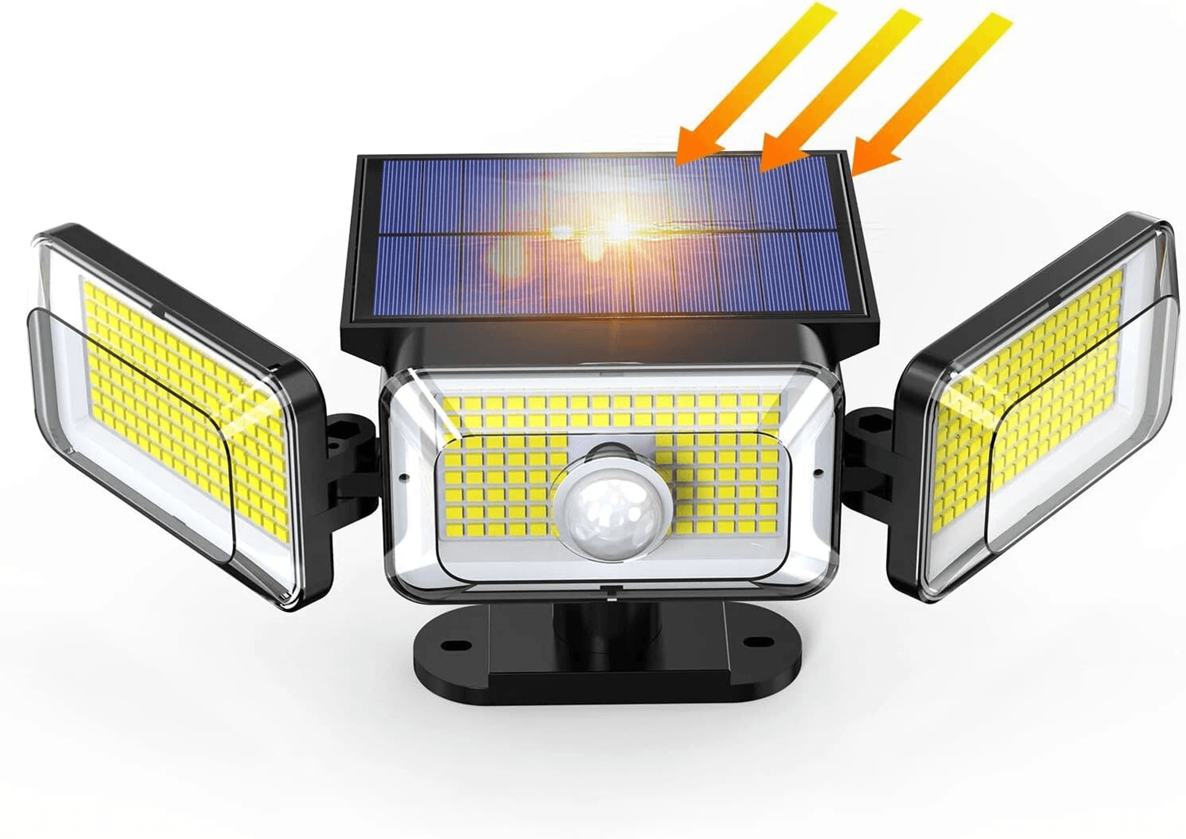 led solar power wall light with pir motion sensor, waterproof outdoor garden security lamp