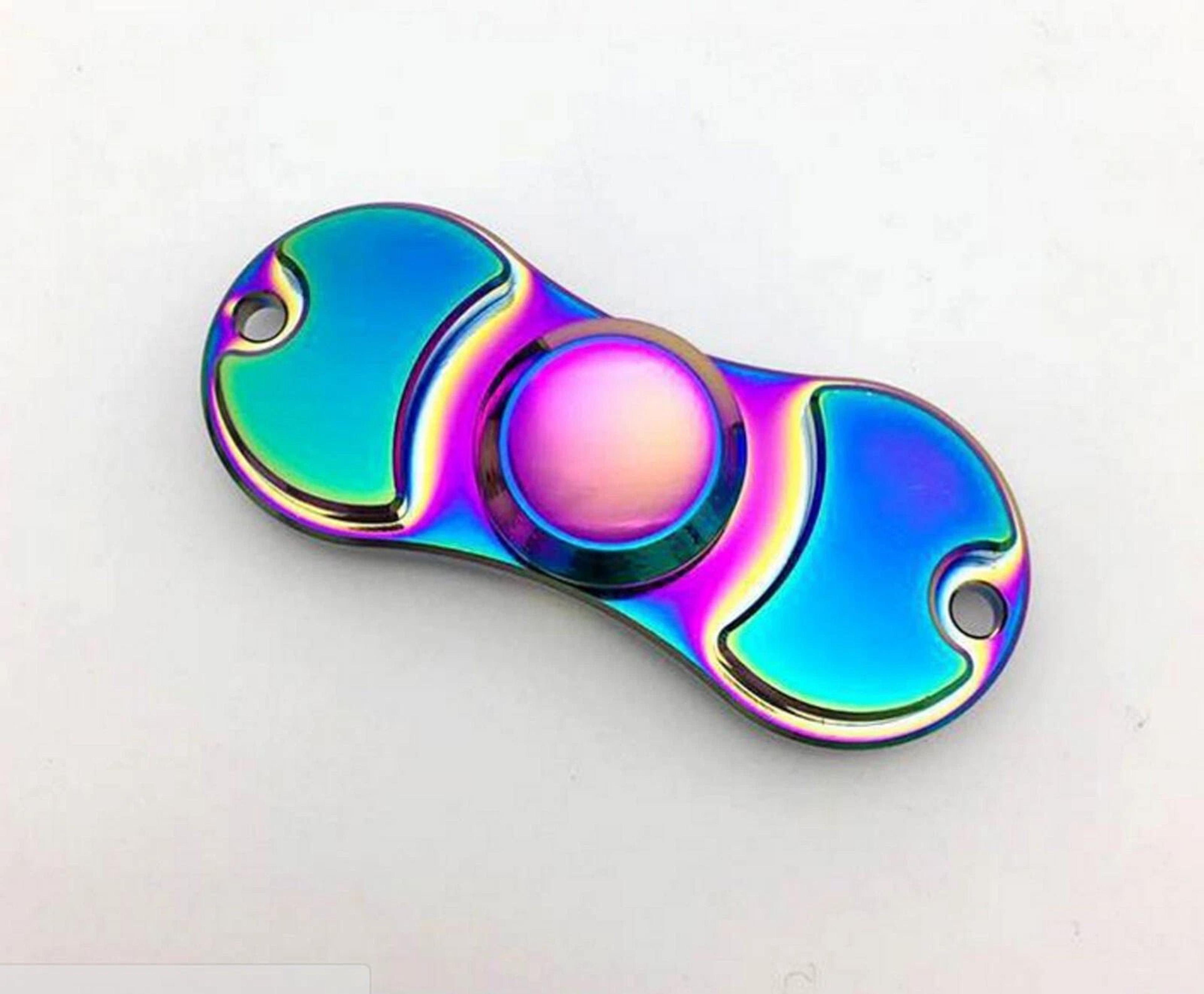 rainbow fidget spinner ball edc desk toy for focus, adhd & stress relief