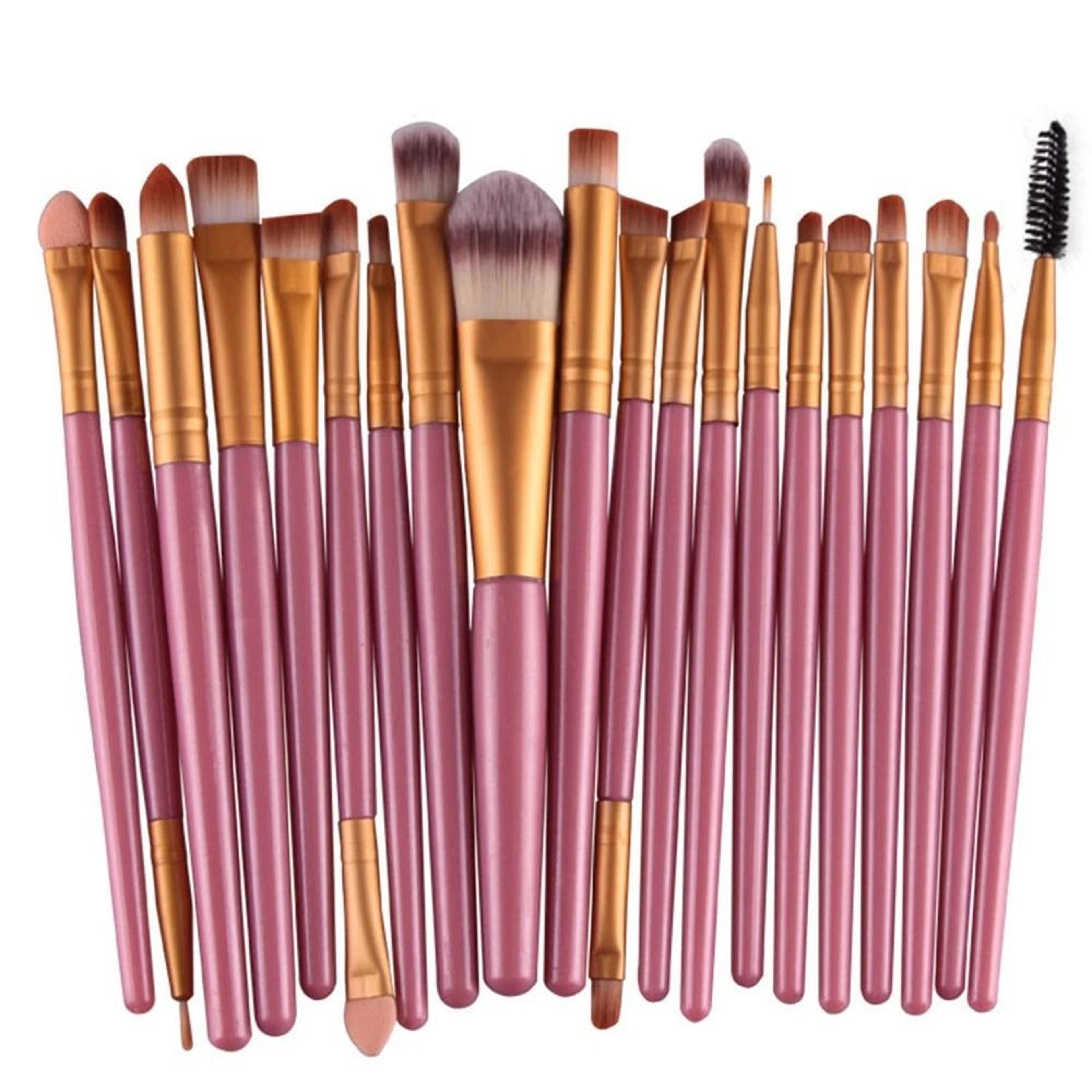 makeup brush set with powder, foundation, eyeshadow, eyeliner & lip brushes essential kit for flawless application