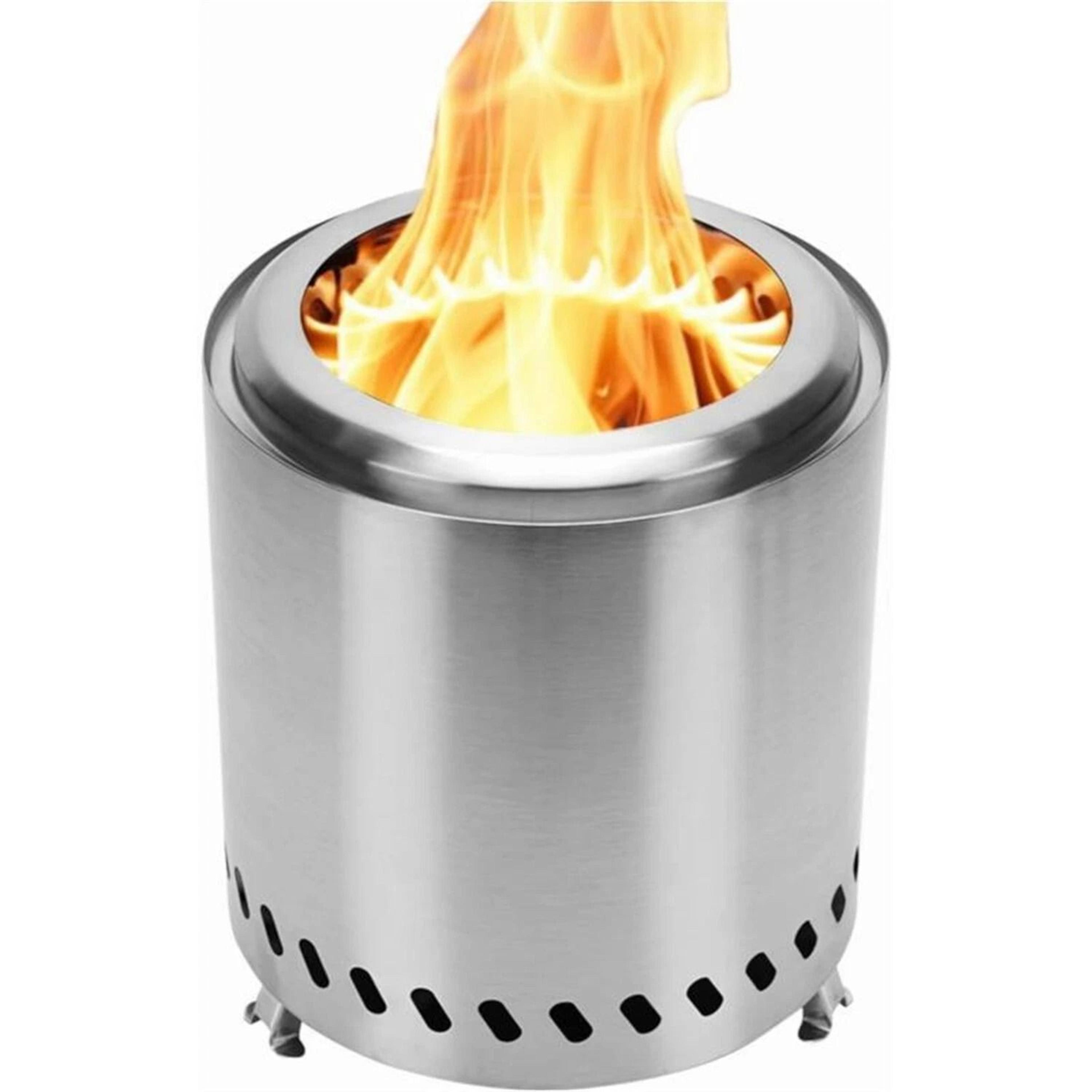smokeless fire pit portable wood burning outdoor firepit for camping stainless steel
