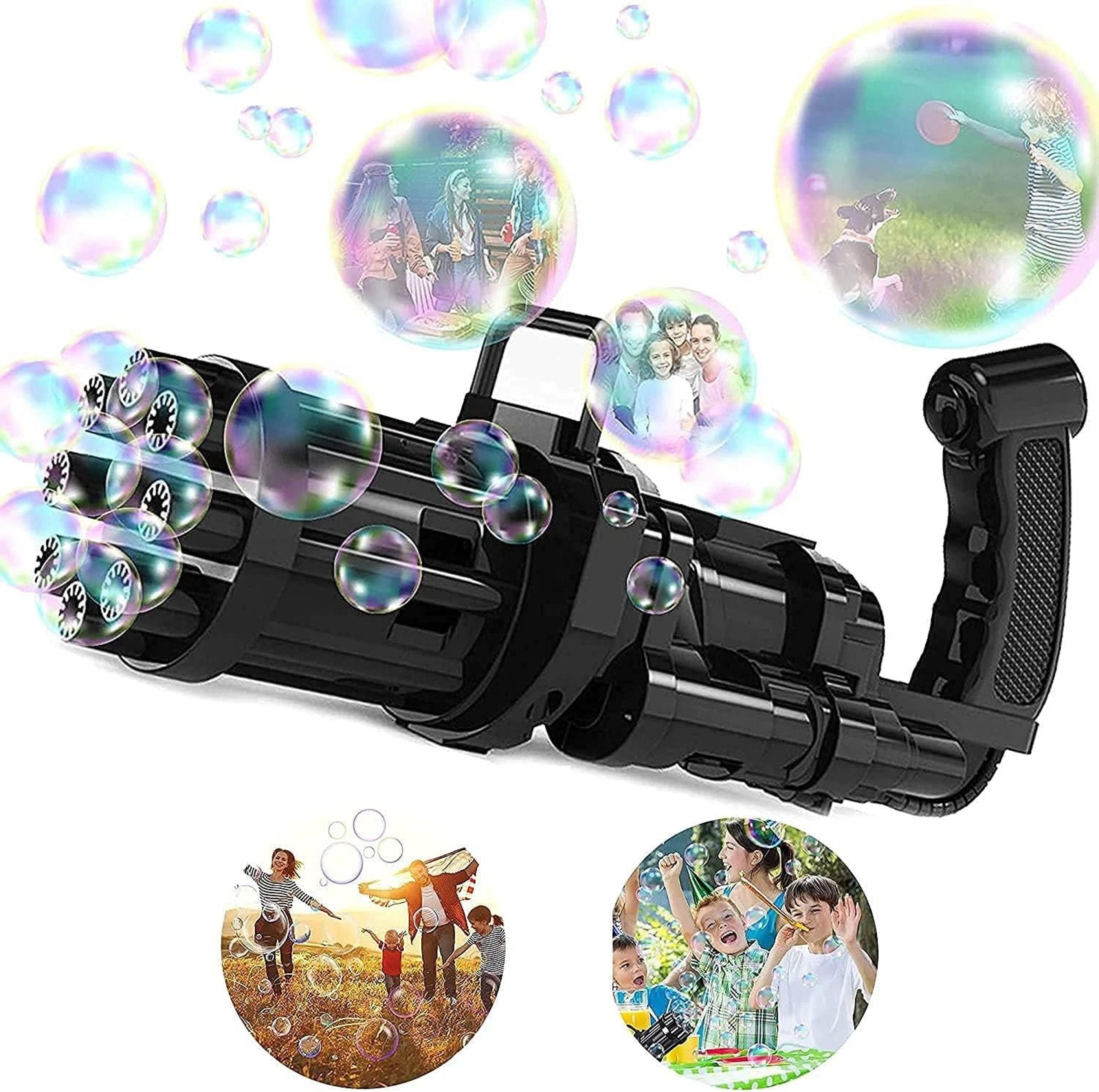outdoor party bubble machine toy gun automatic gatling bubble maker for kids & adults, perfect for outdoor fun & gifts