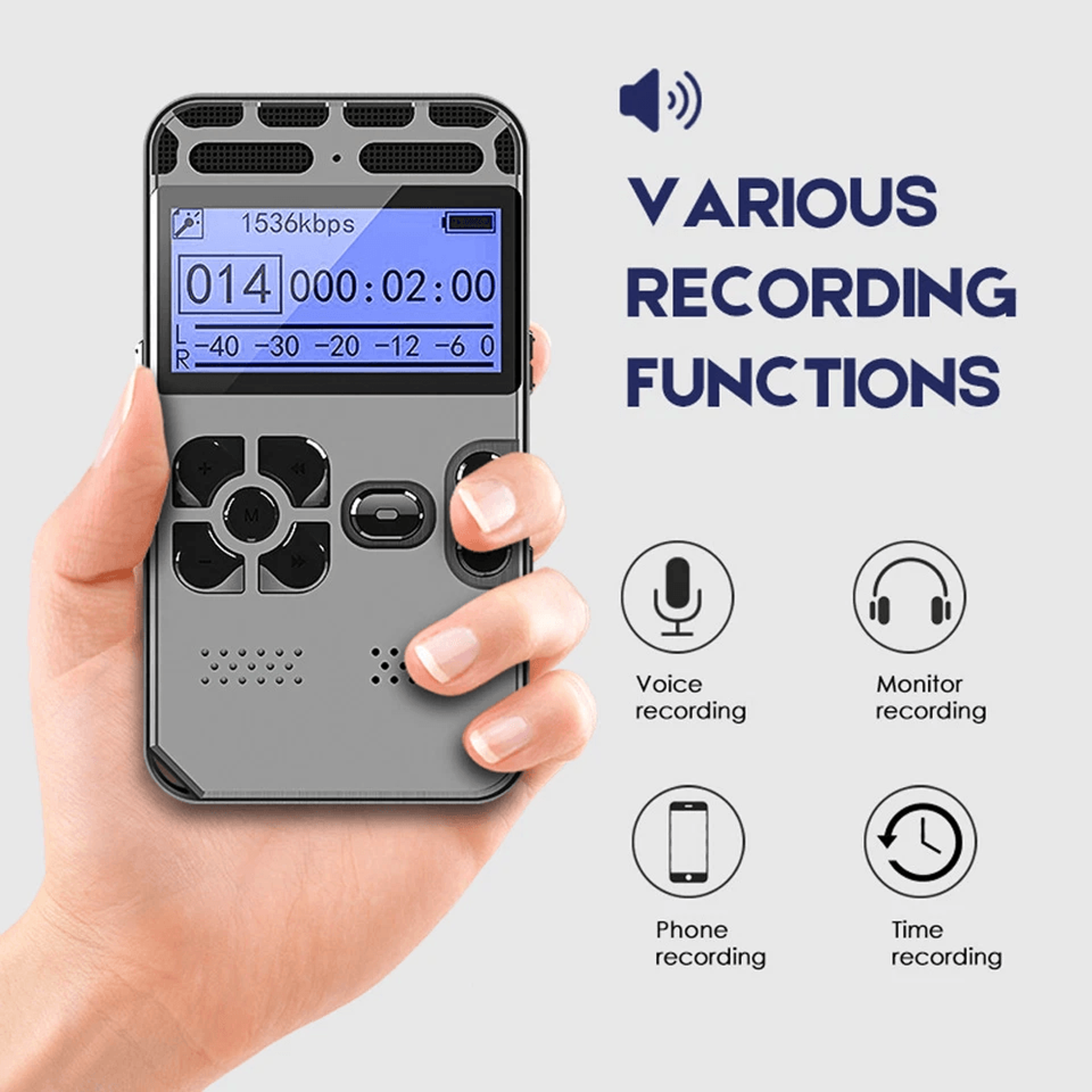 digital voice recorder mp3 player with lcd display & voice activation
