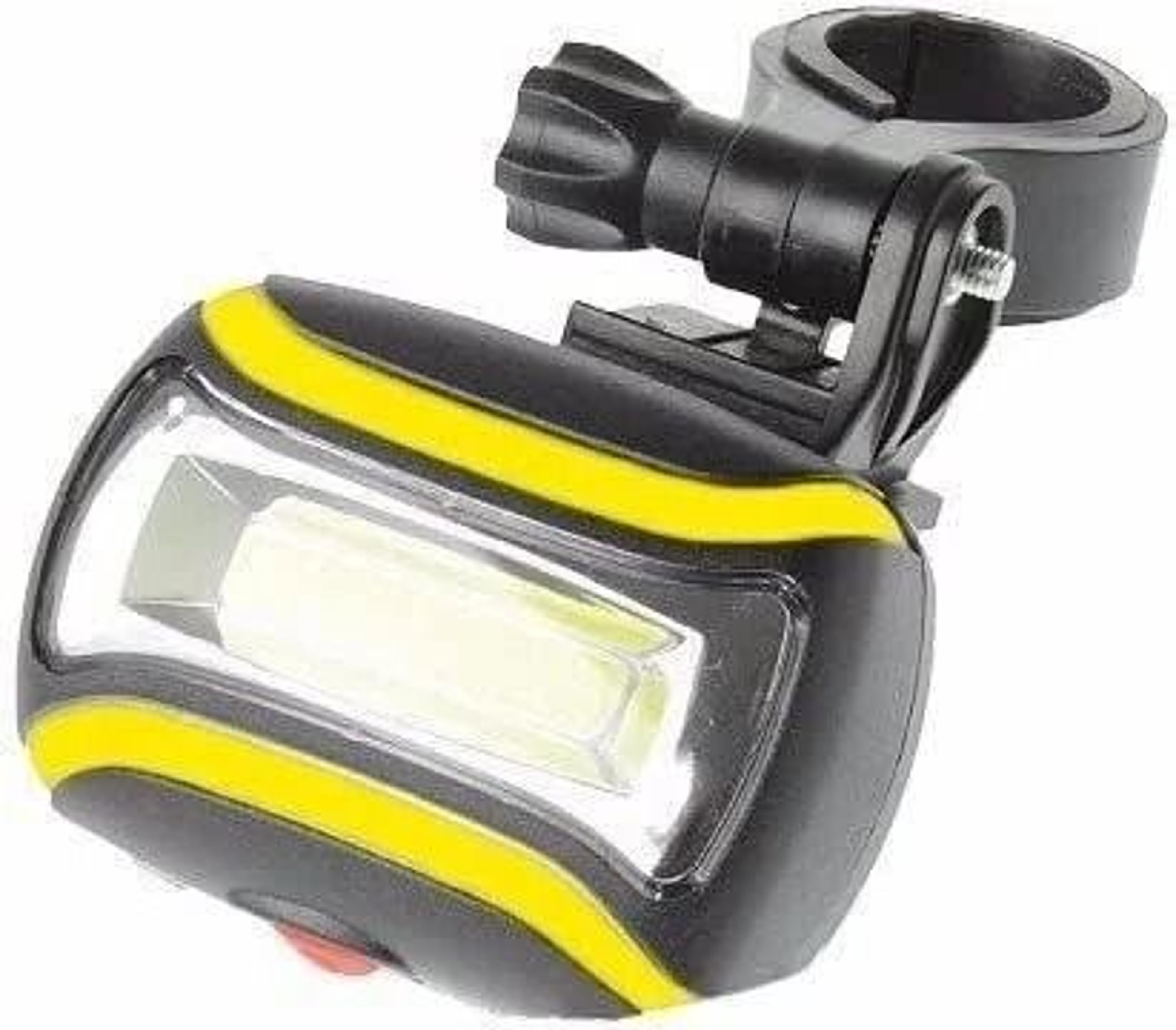 cob led bicycle front headlight 3 lighting modes, water-resistant, and detachable flashlight