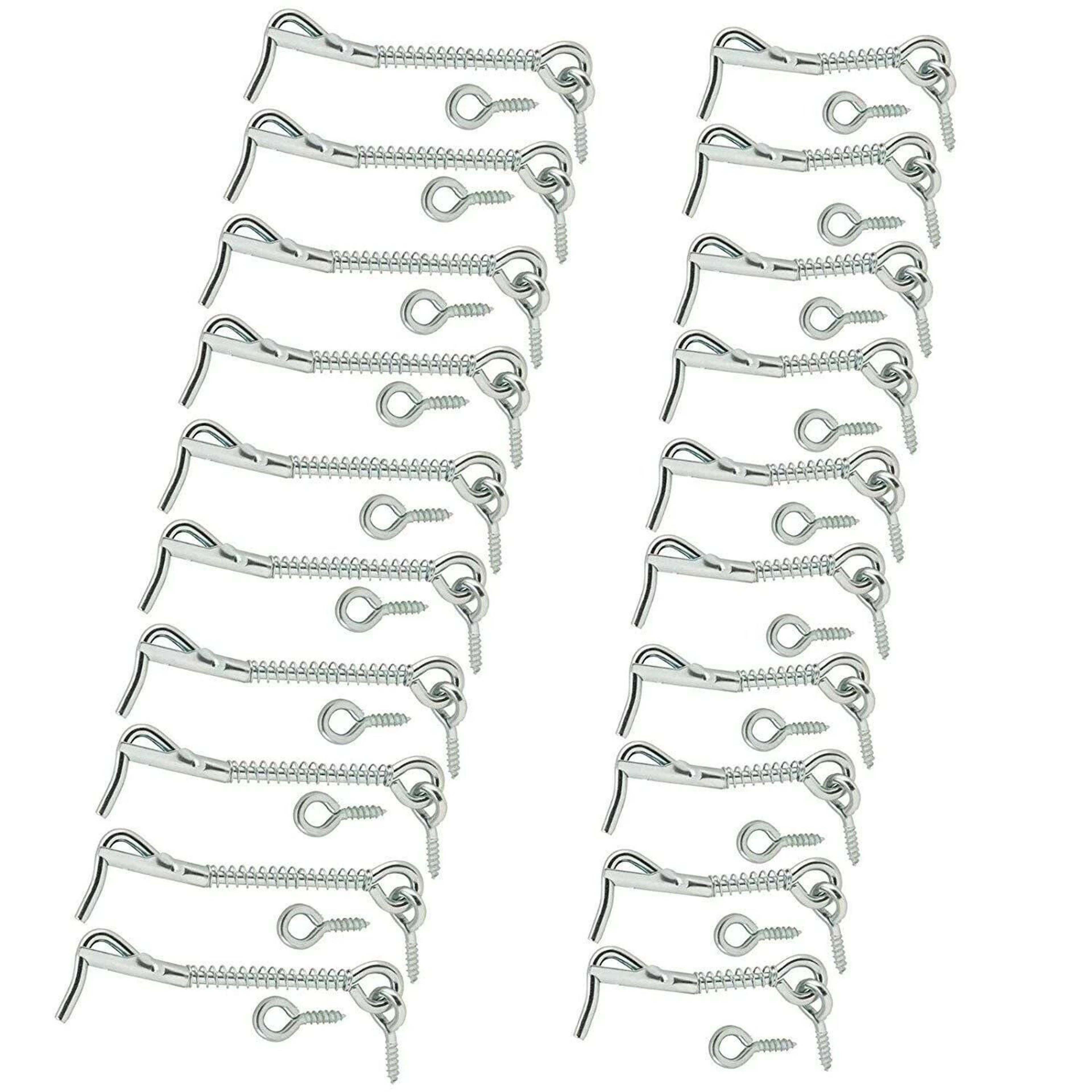 heavy duty gate hook and eye latch set with spring lock for barn doors and outdoor gates