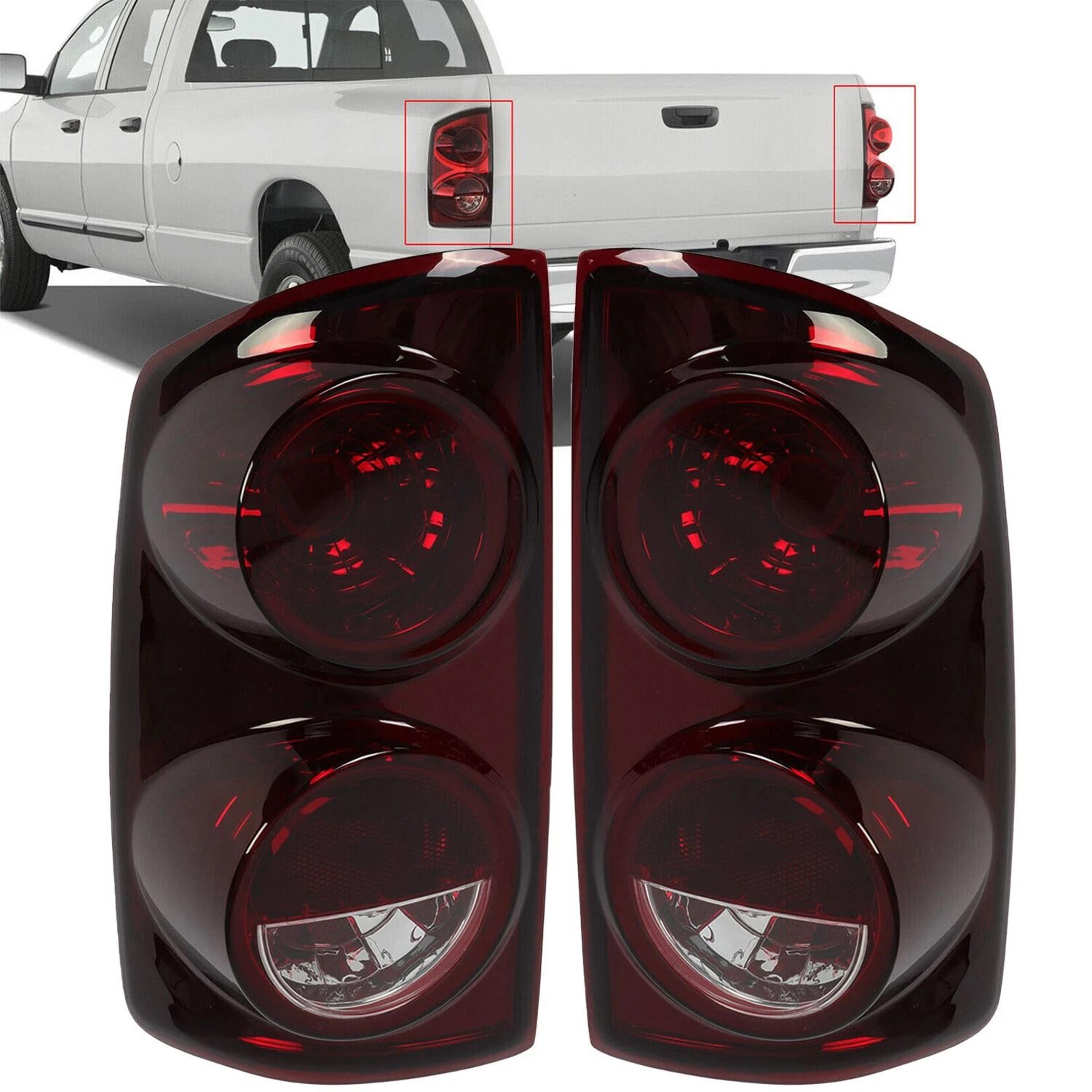 red smoke dodge ram tail lights pair direct replacement tail lights for trucks