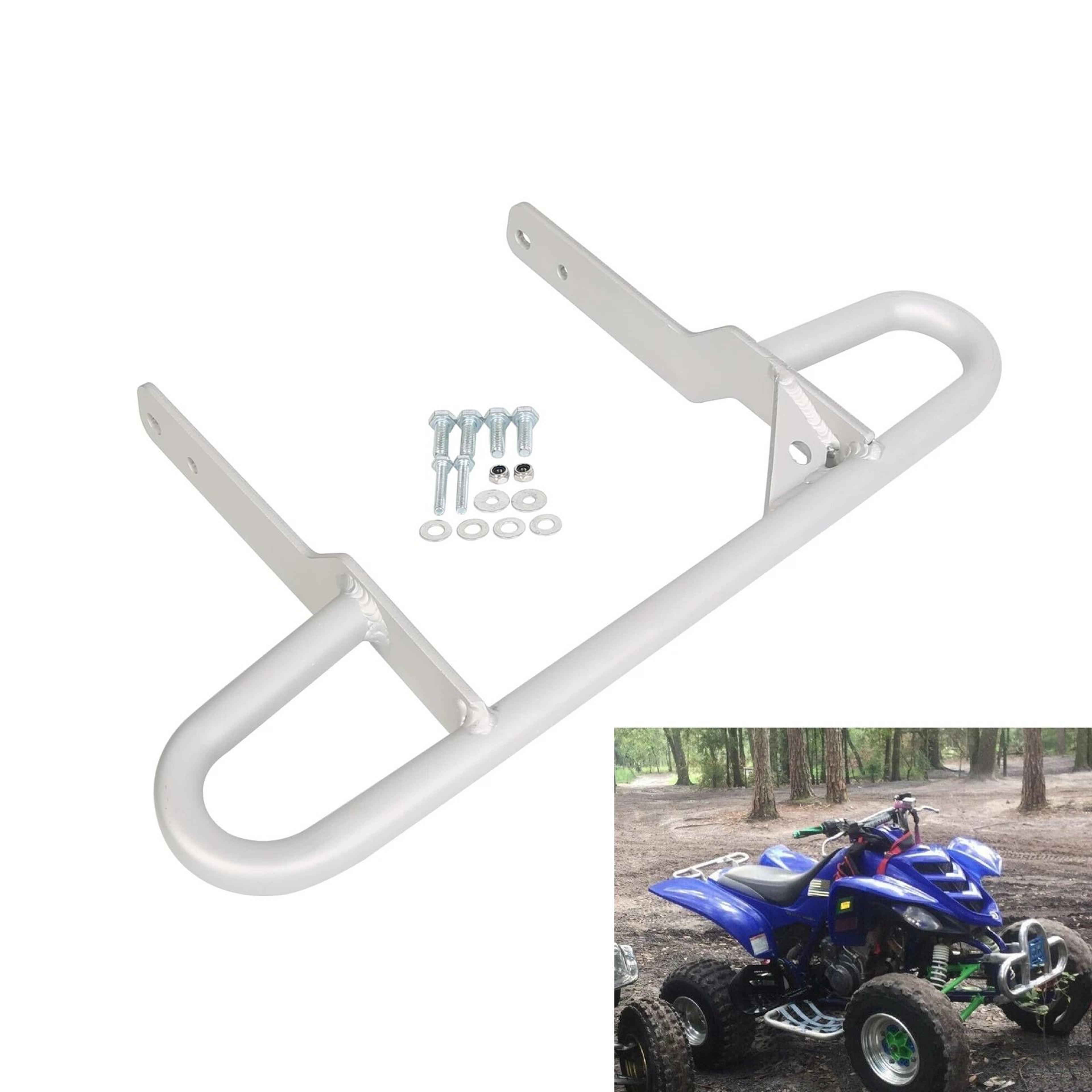 rear grab bar bumper bracket for yamaha raptor & silver