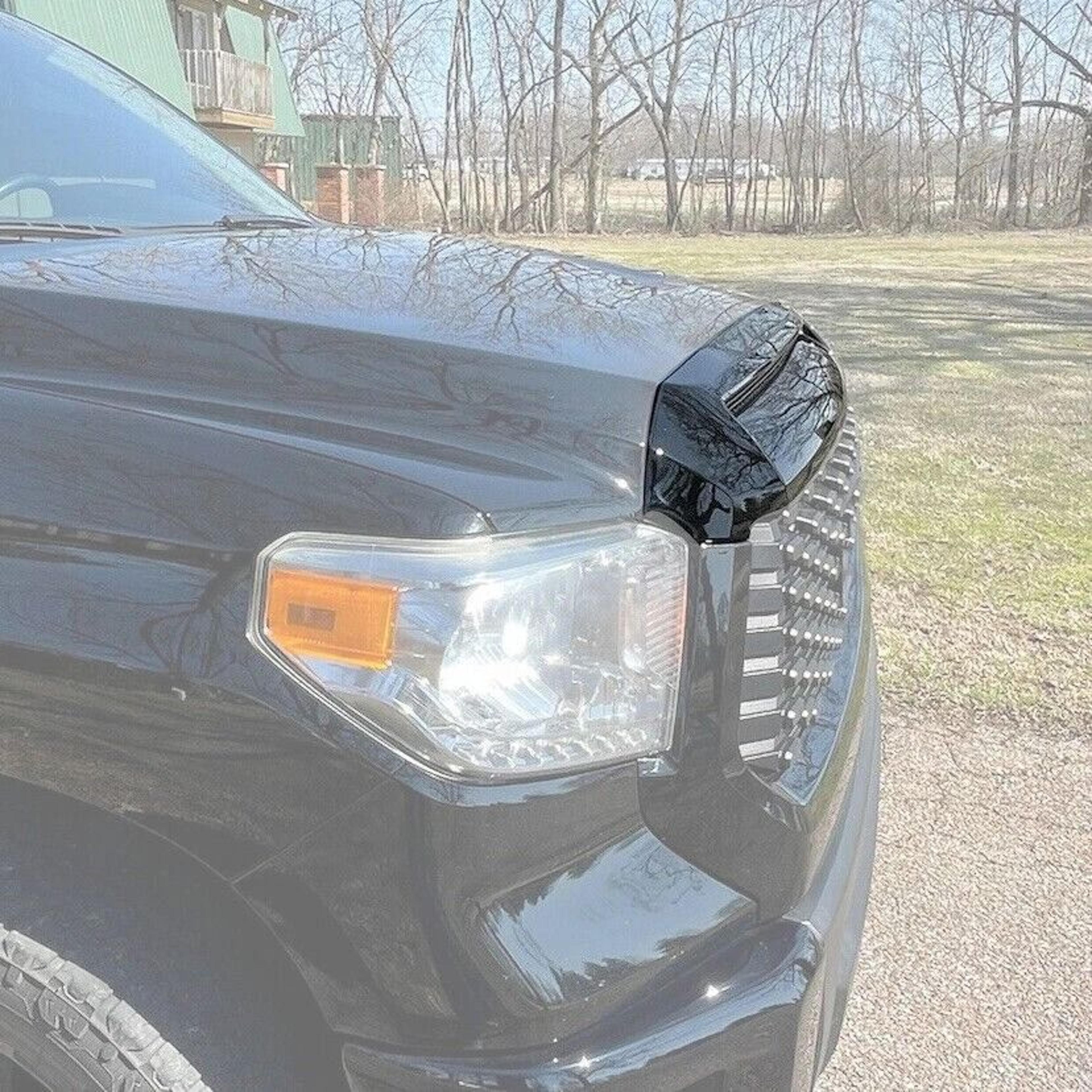 premium gloss black hood bulge molding grille trim for toyota tundra