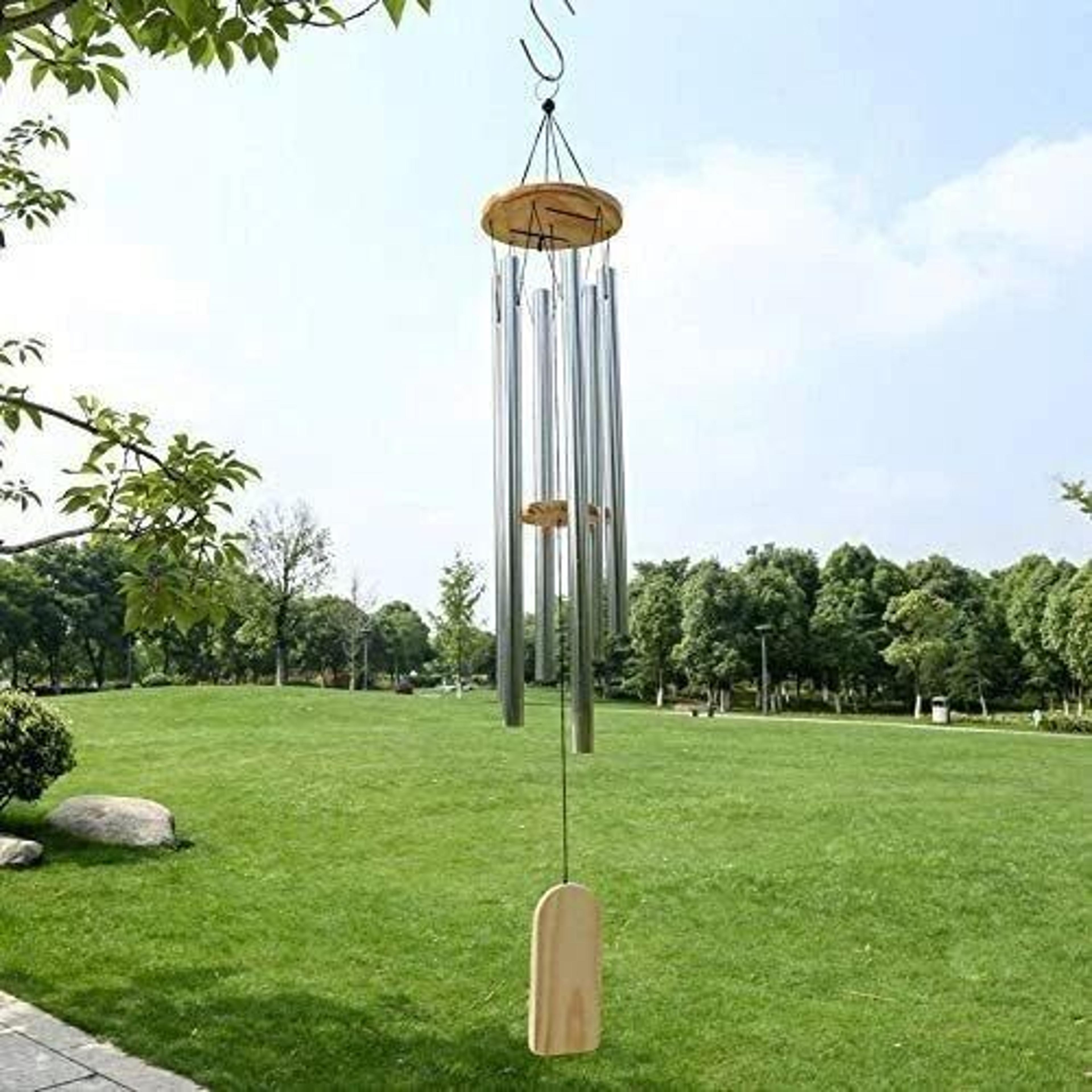 large 5 tube chapel bells wind chimes for outdoor garden decor