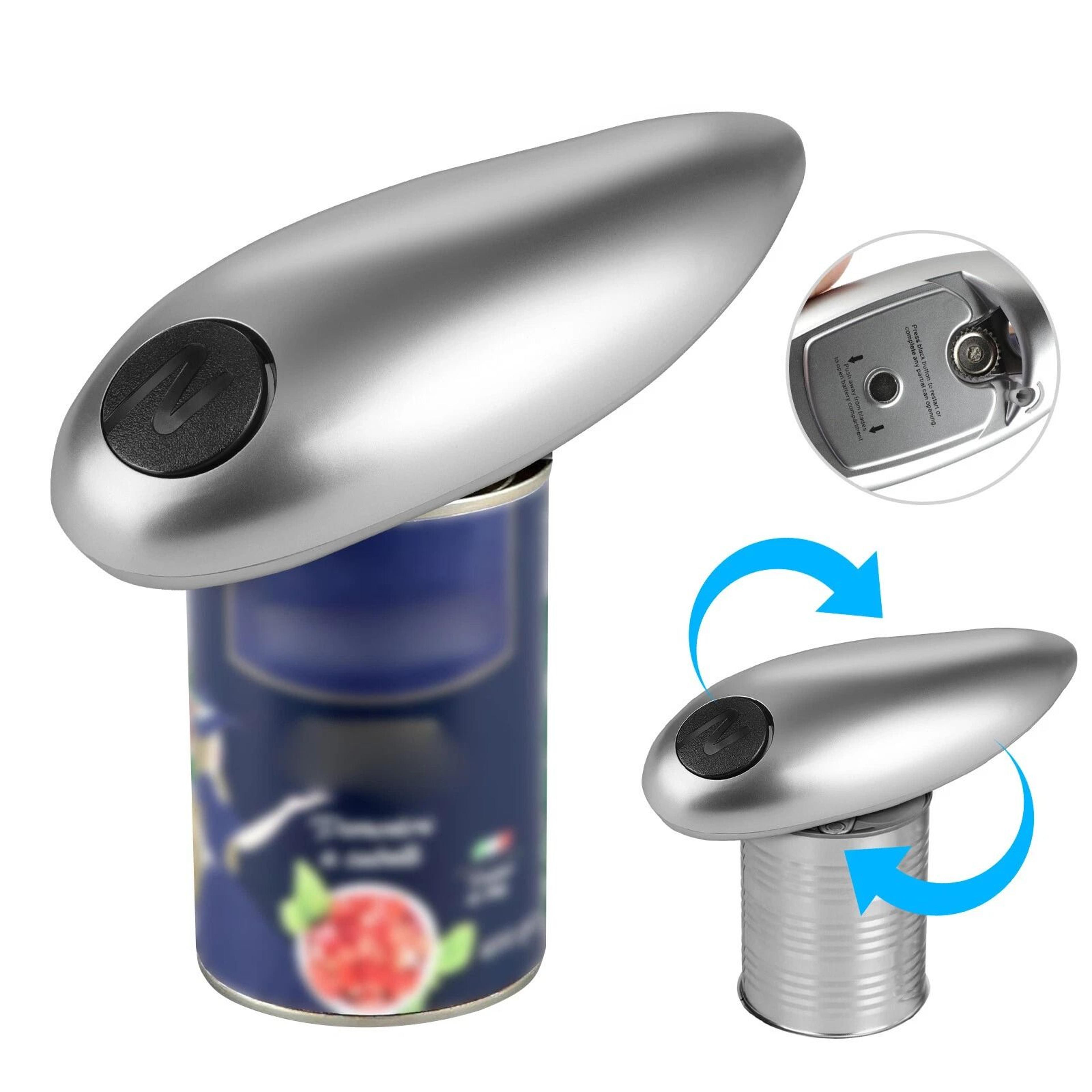 automatic electric can opener hands-free, battery operated kitchen gadget for effortless cans opening