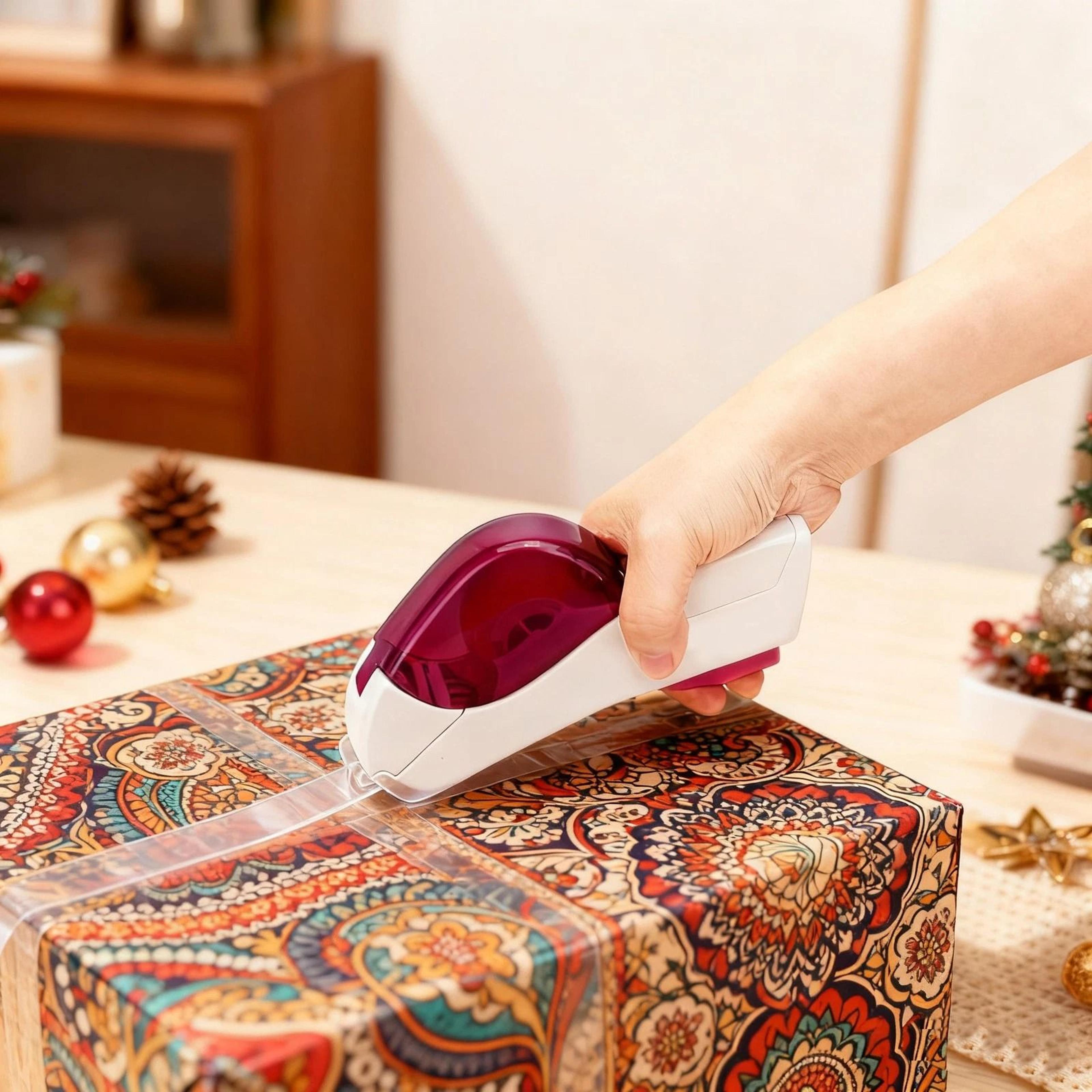 automatic tape dispenser one hand press type portable safety cutter with 6 rolls for office & home