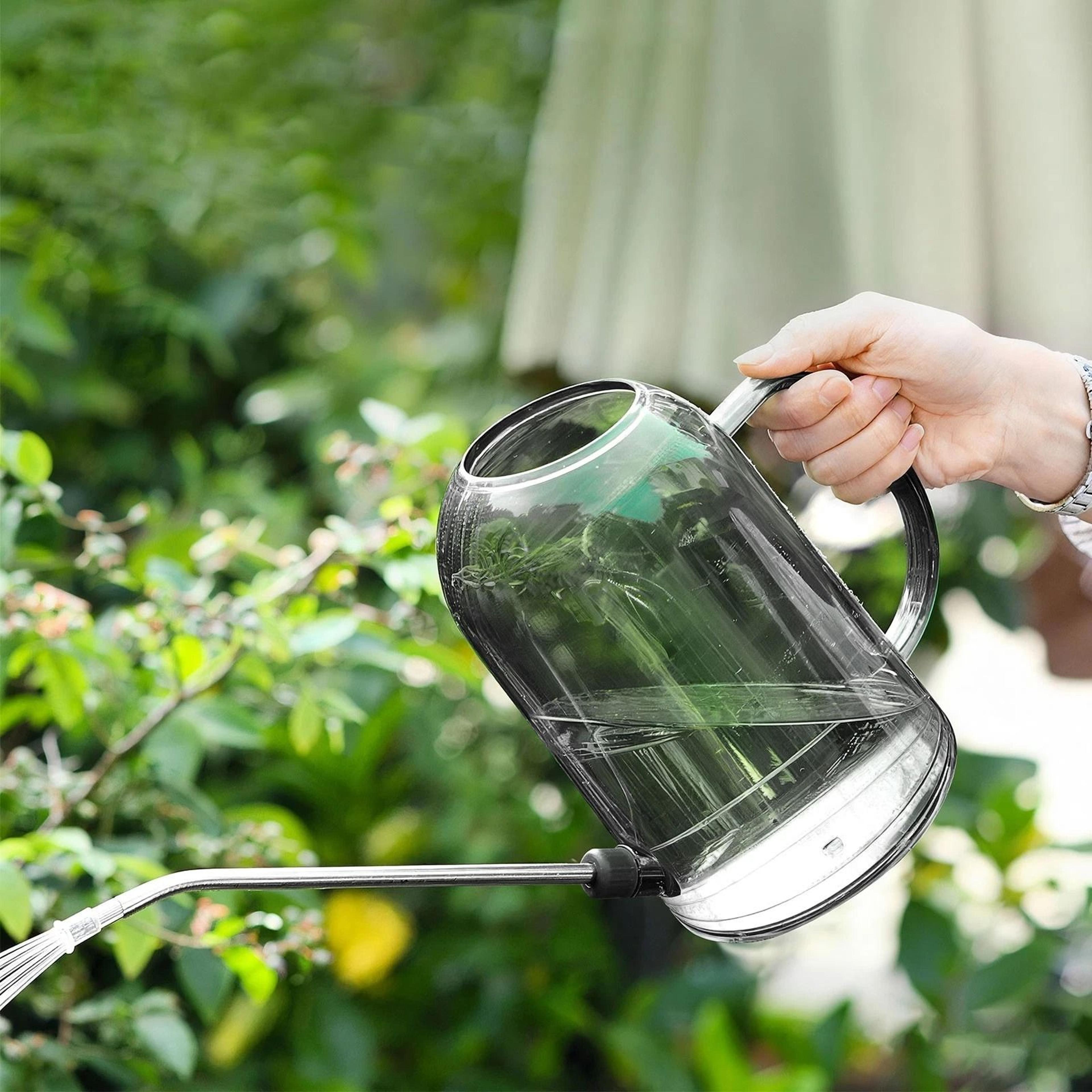 indoor plant watering can with long spout & measuring mark portable garden water jug for houseplants