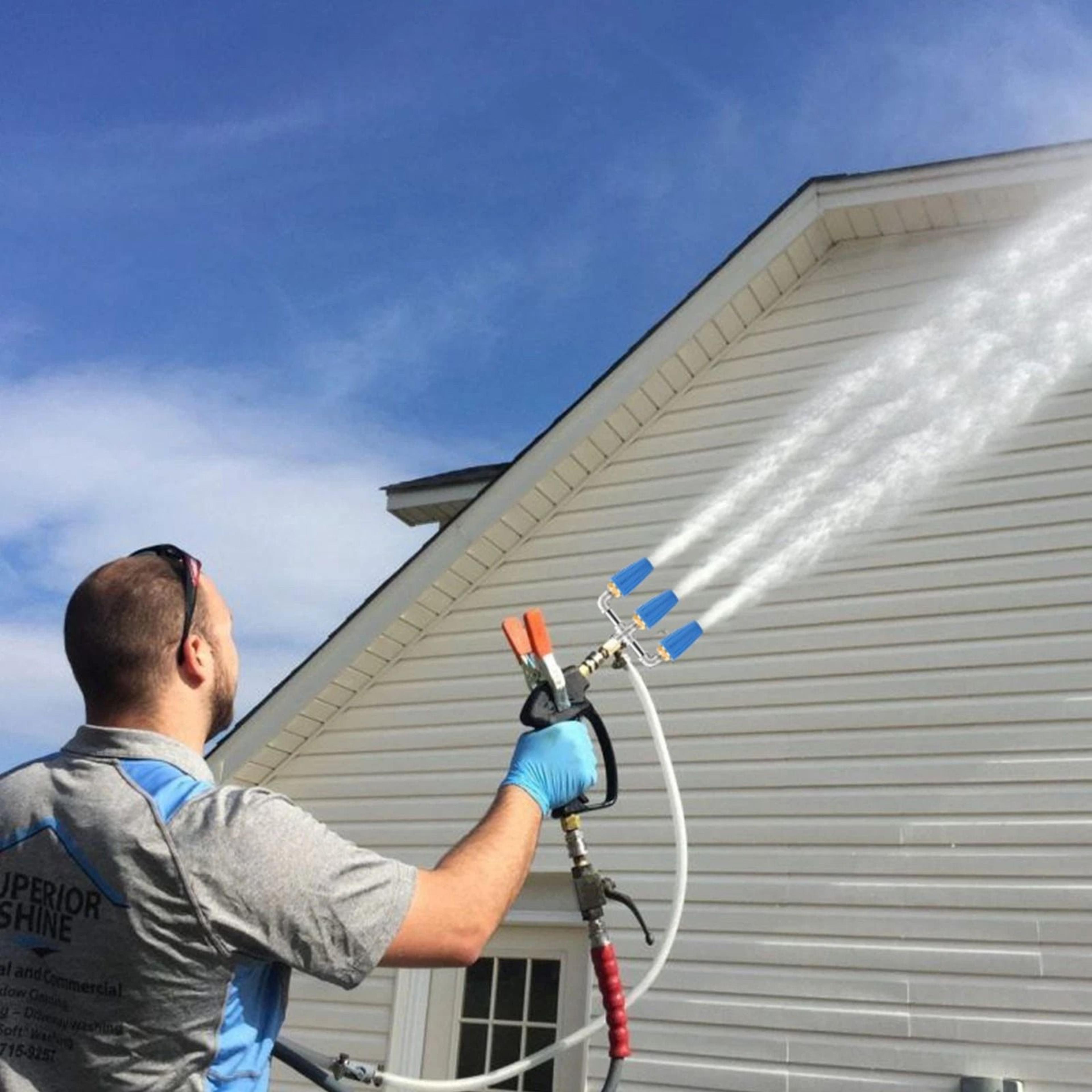 360° rotating pressure washer triple turbo nozzle psi quick connect for powerful cleaning