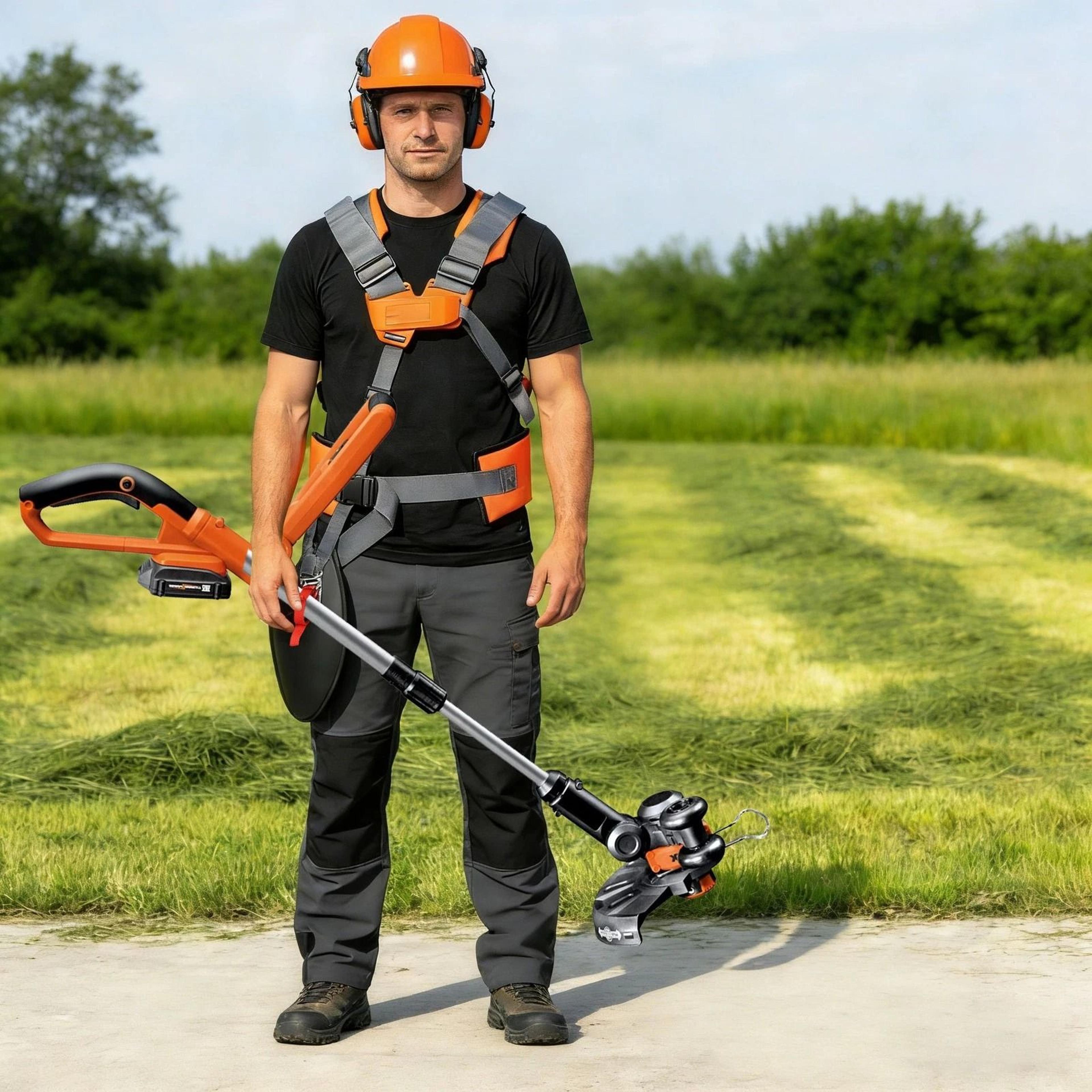 heavy duty adjustable shoulder harness strap for trimmer & brush cutter