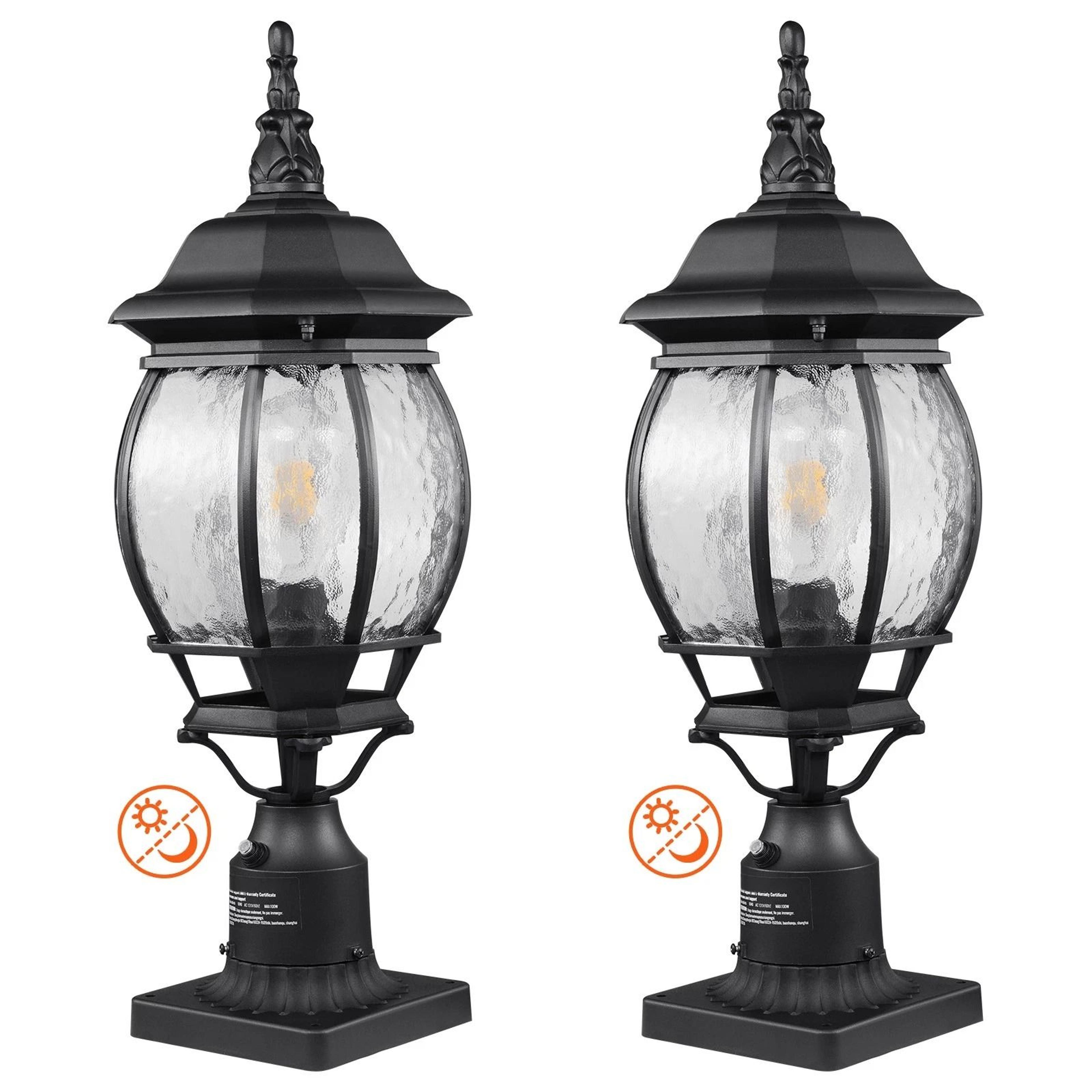 dusk to dawn outdoor post light fixture waterproof pier mount lamp post lights