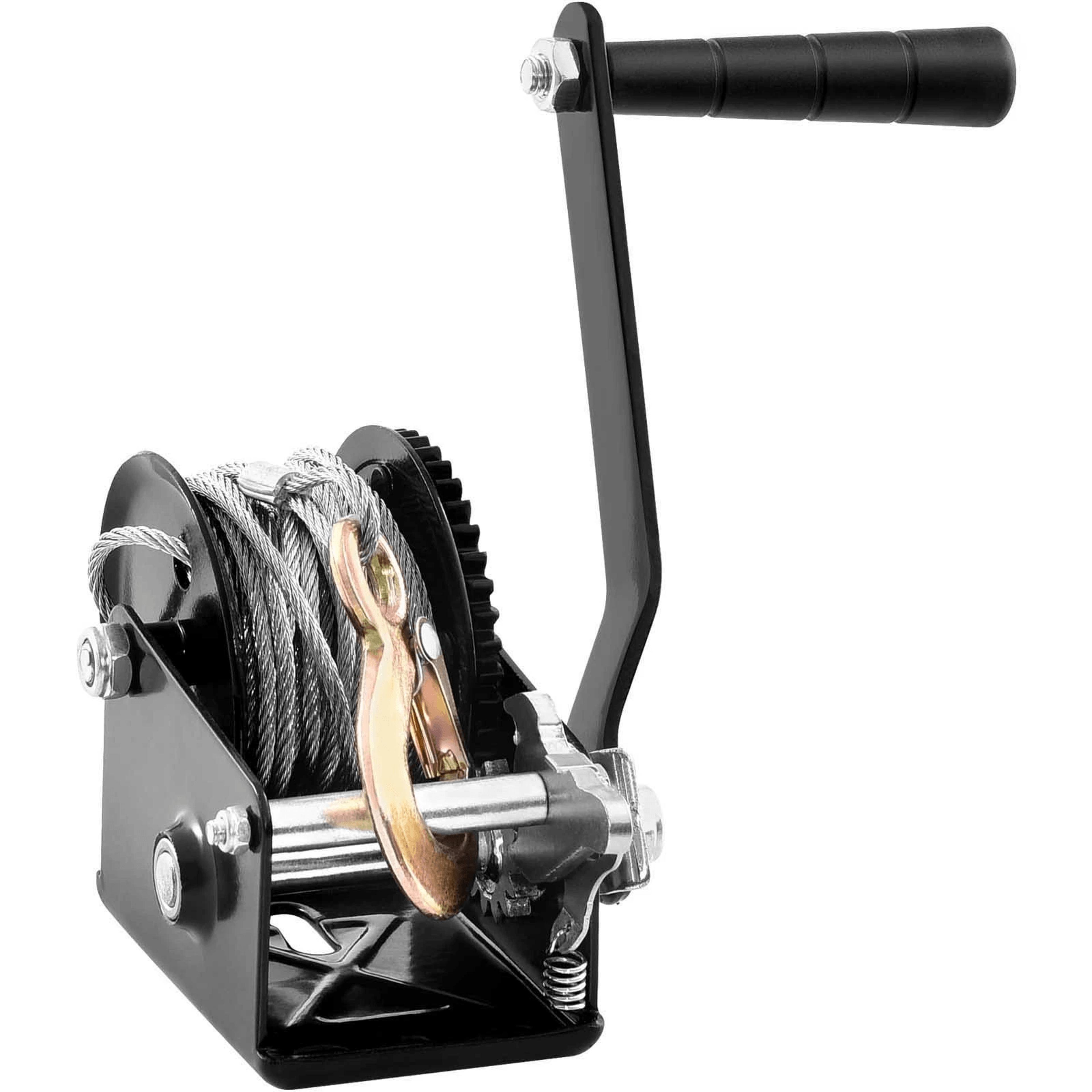 boat trailer winch with steel cable heavy duty hand crank for atv towing