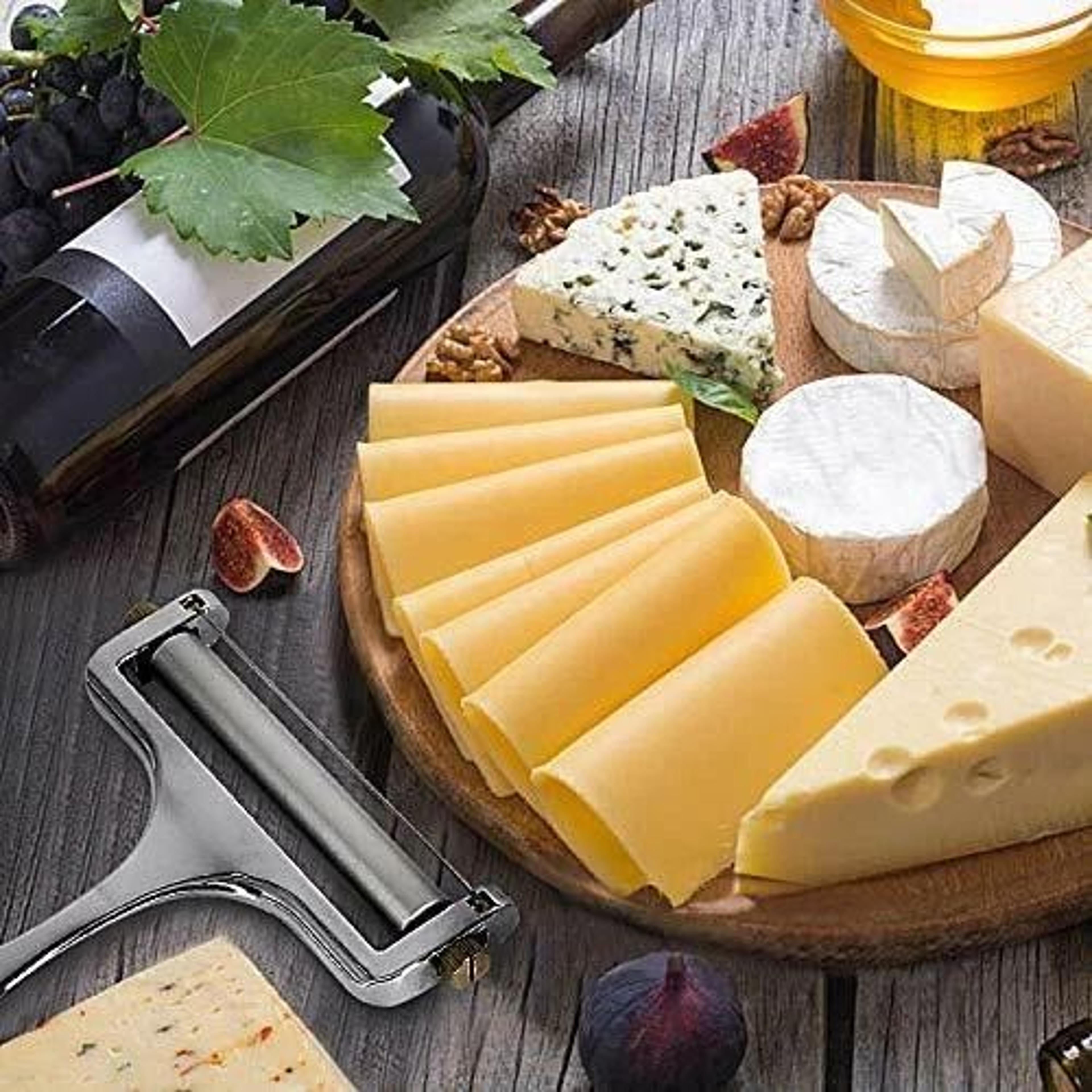 adjustable stainless steel cheese slicer with precision wire cutter for perfect slices