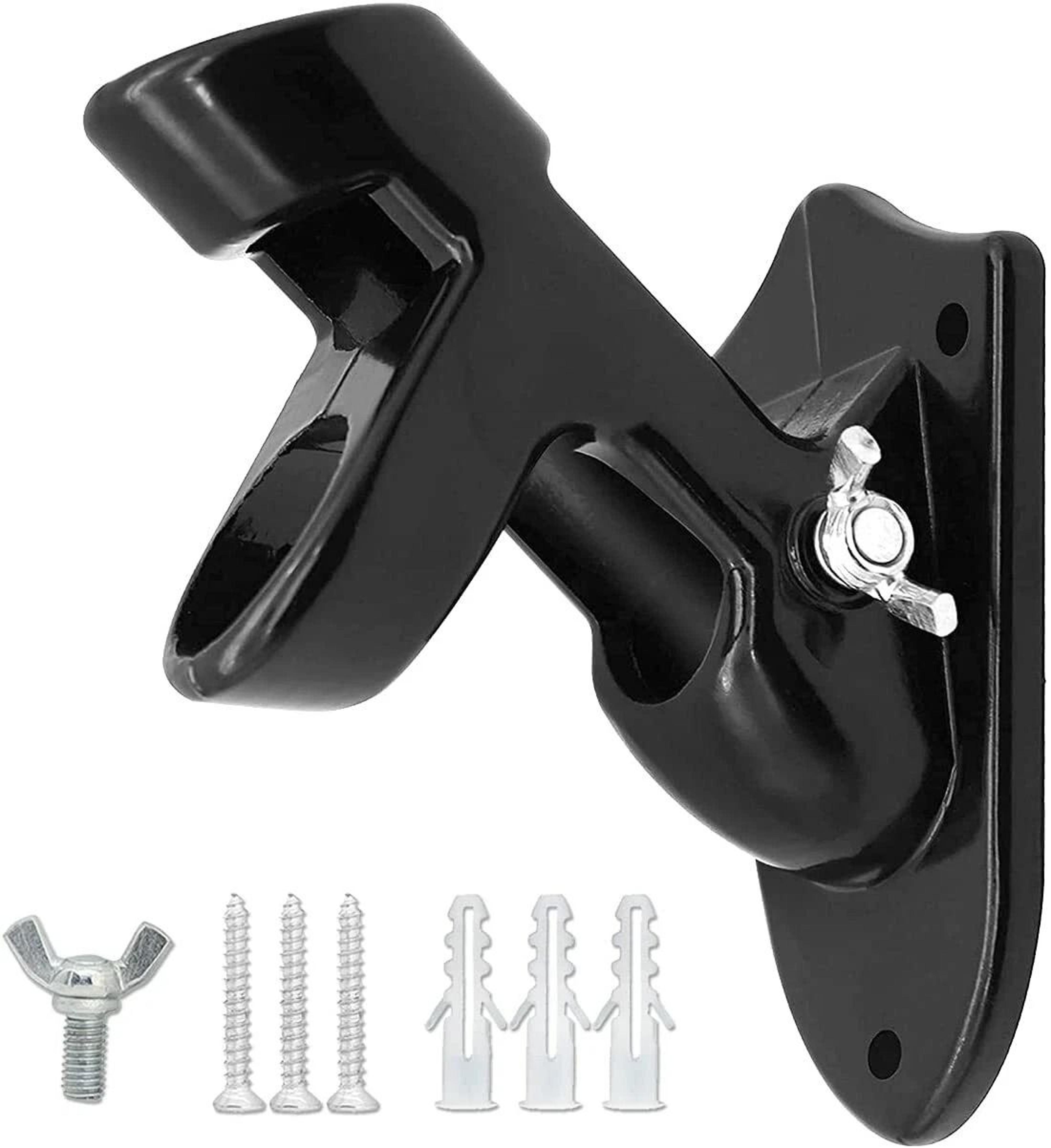 heavy duty black flag pole holder with two position mounting bracket & hardware