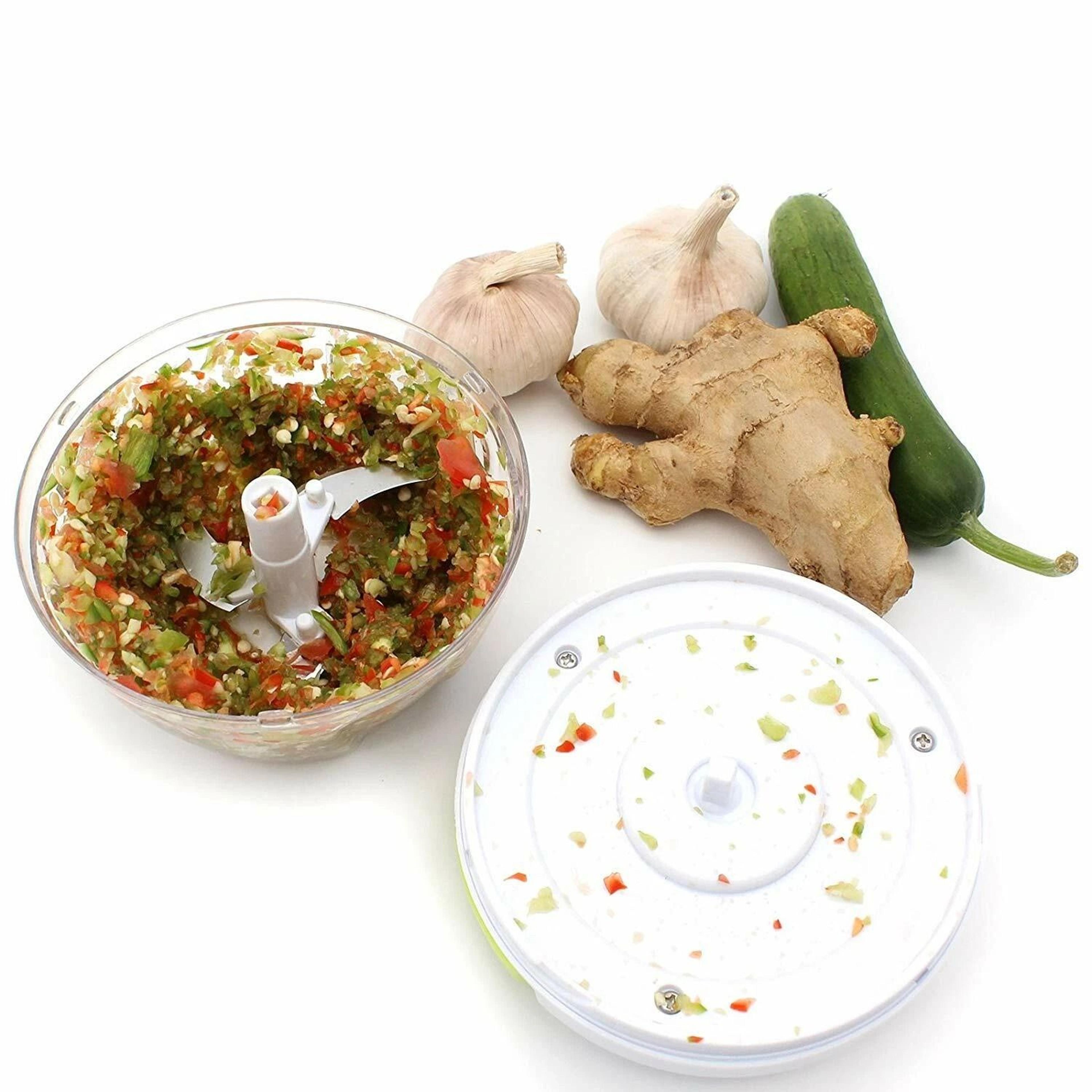 compact multi functional food chopper for vegetables, fruits & onions manual dicer with container