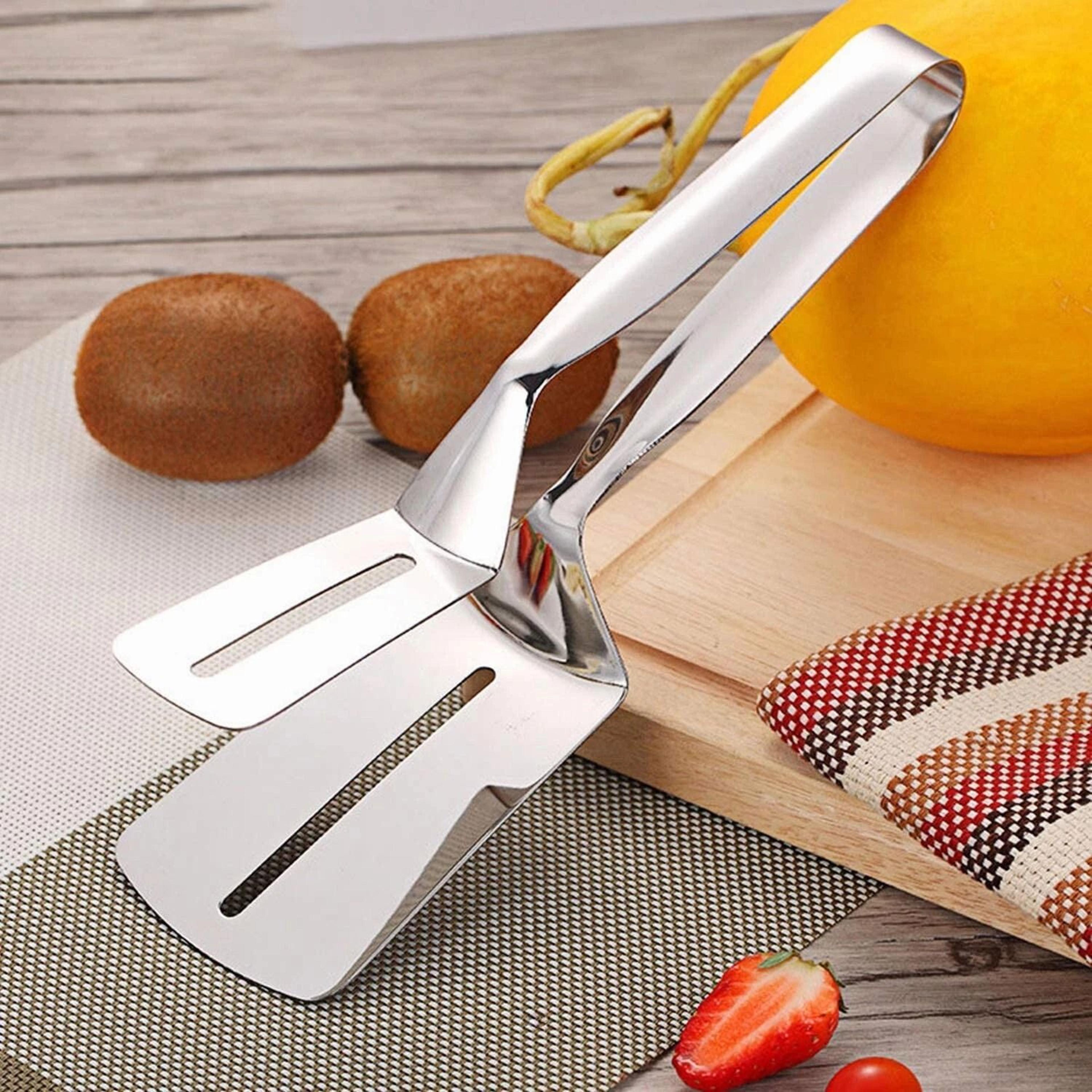 stainless steel bbq tongs heavy duty meat & steak clamp for grilling