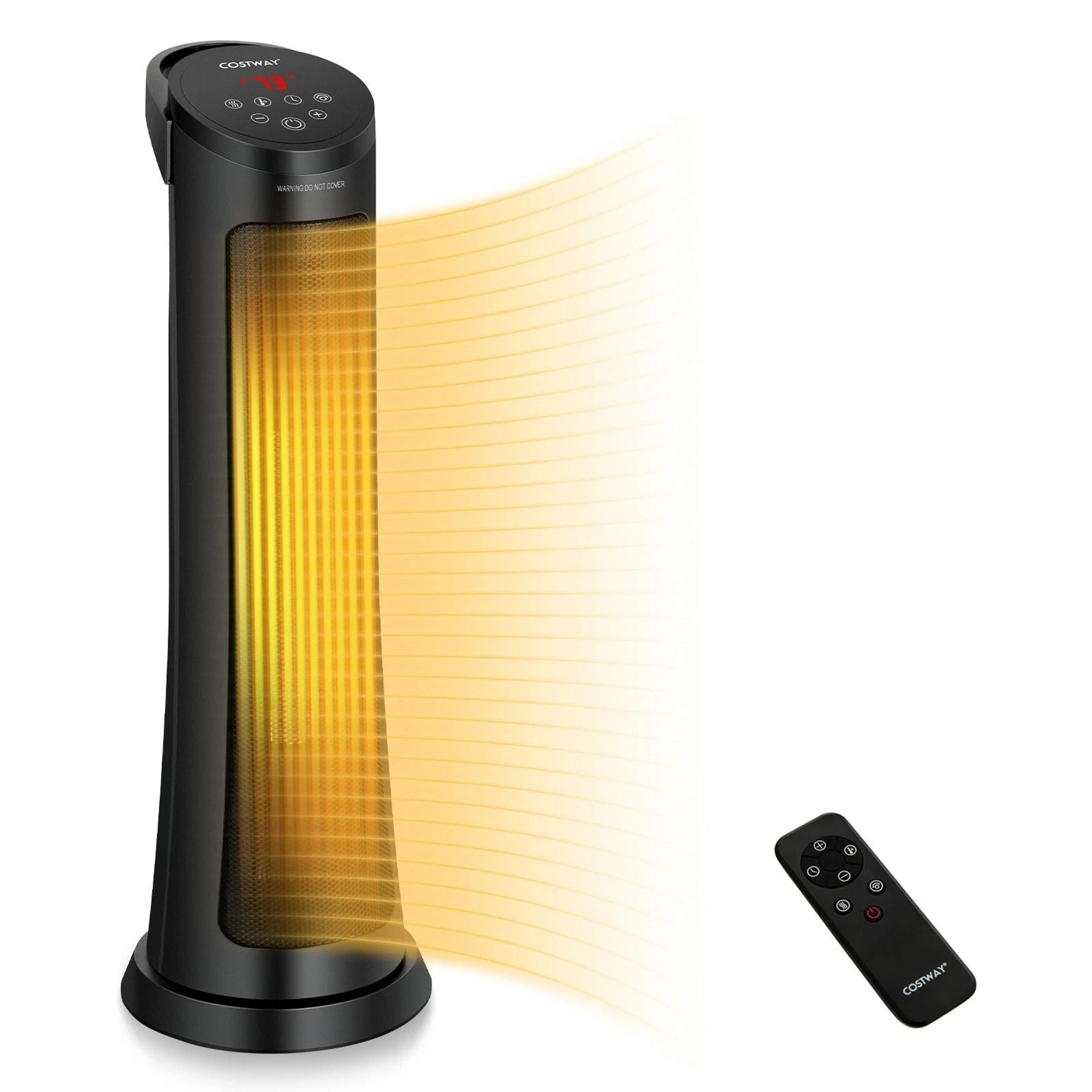 portable electric ptc space heater with timer & thermostat for home, office & more