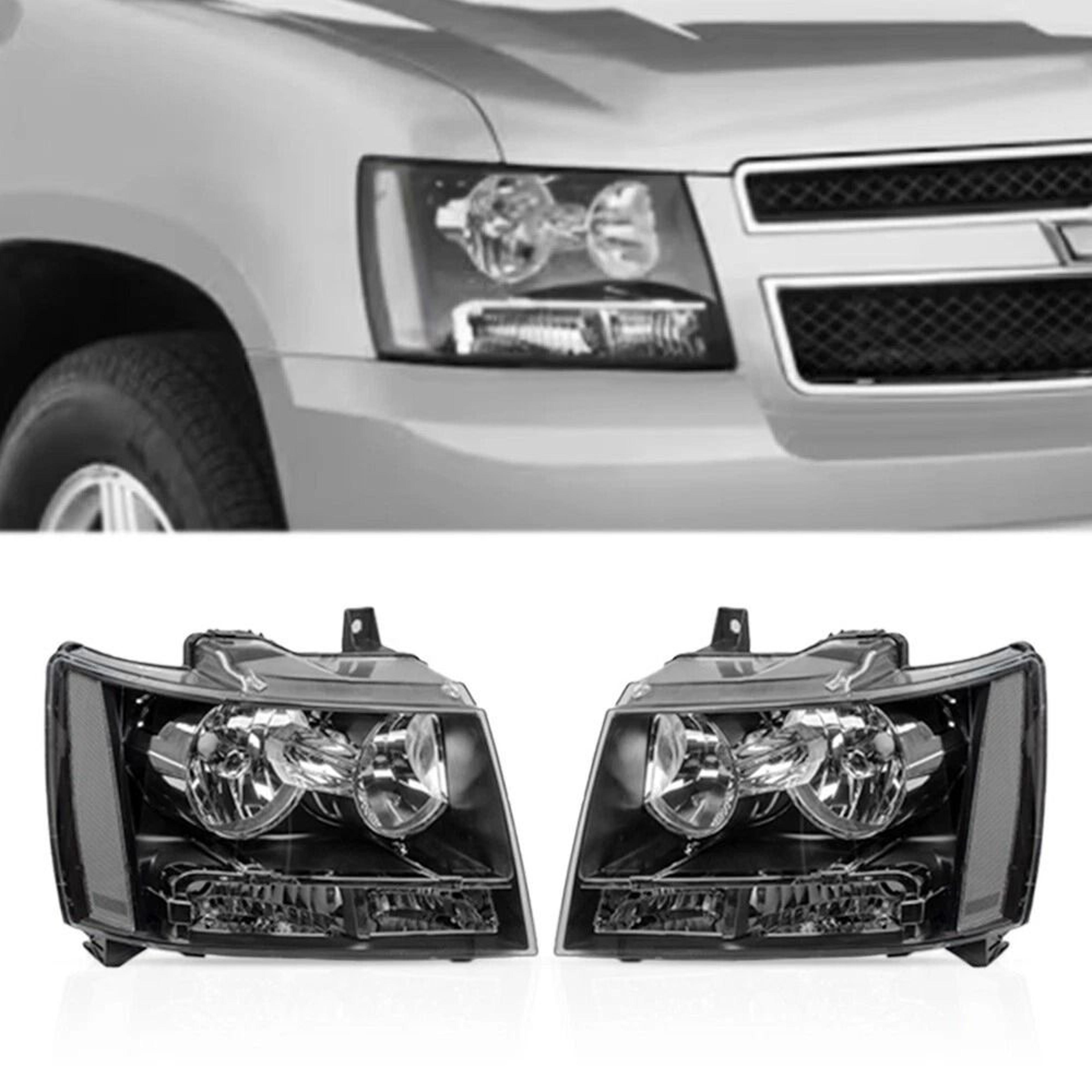 headlights headlamps assembly for chevy suburban, tahoe, and avalanche oem replacement