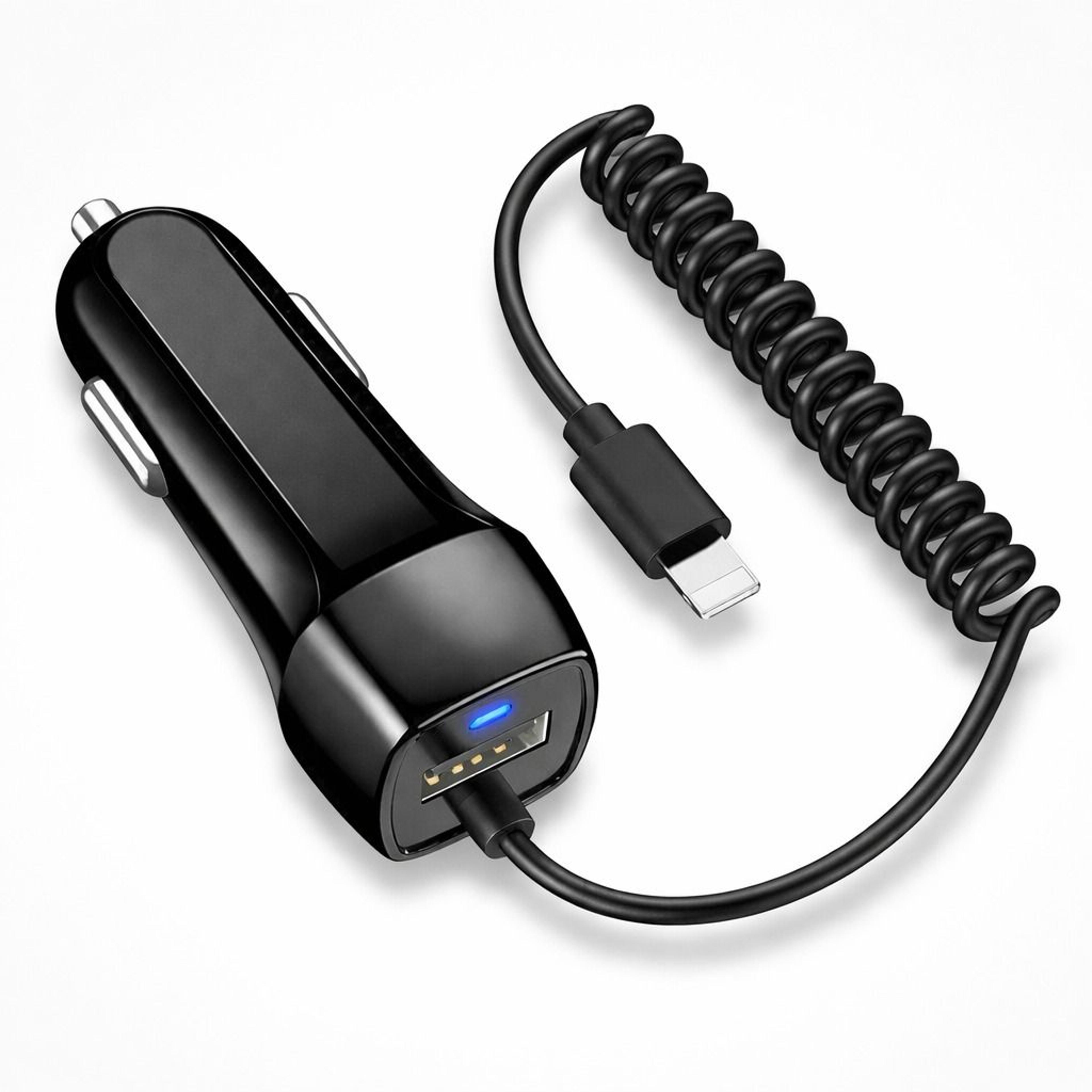 fast iphone car charger with lightning cable dual port adapter