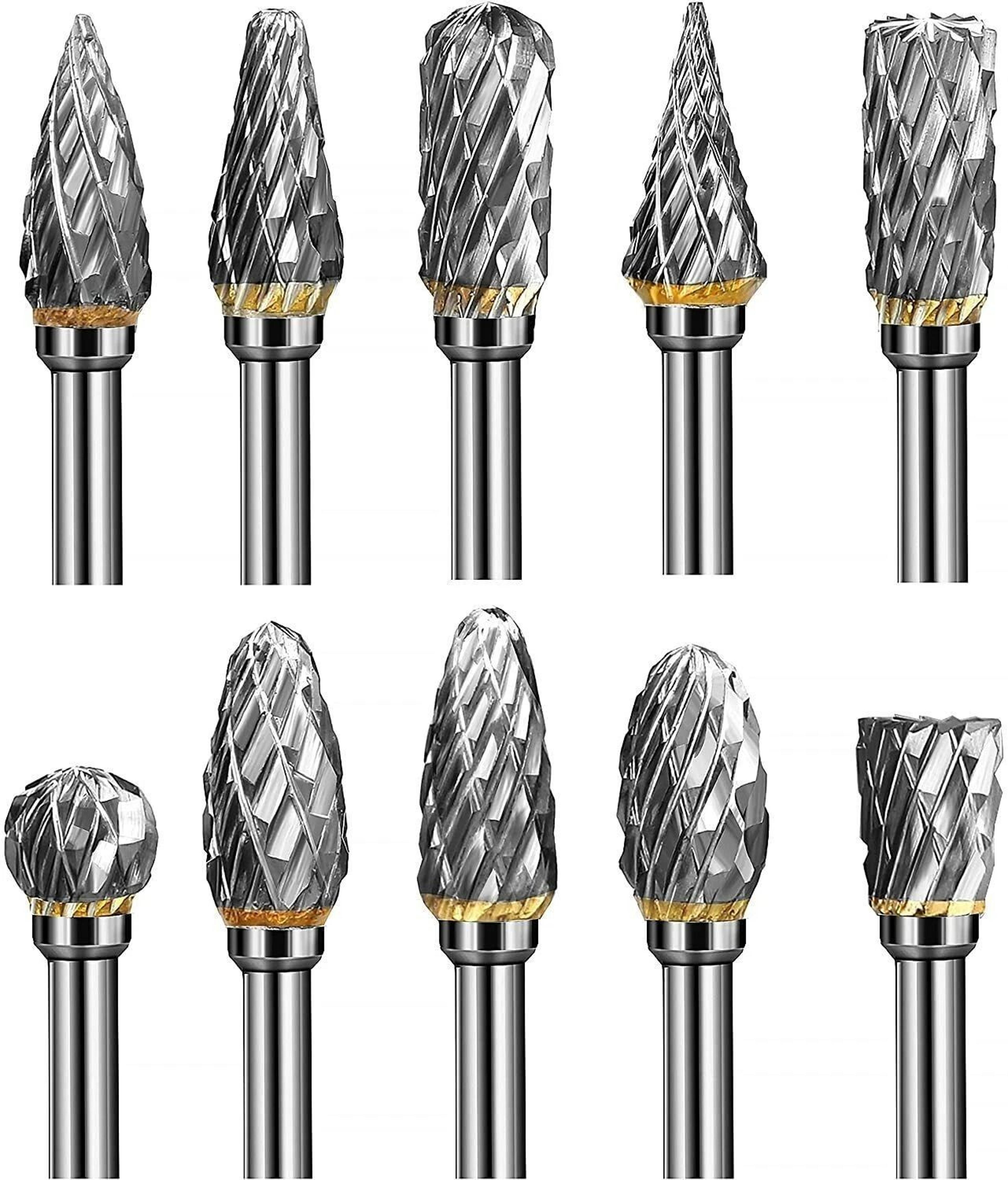 tungsten carbide burr set shank double cut rotary bits for dremel