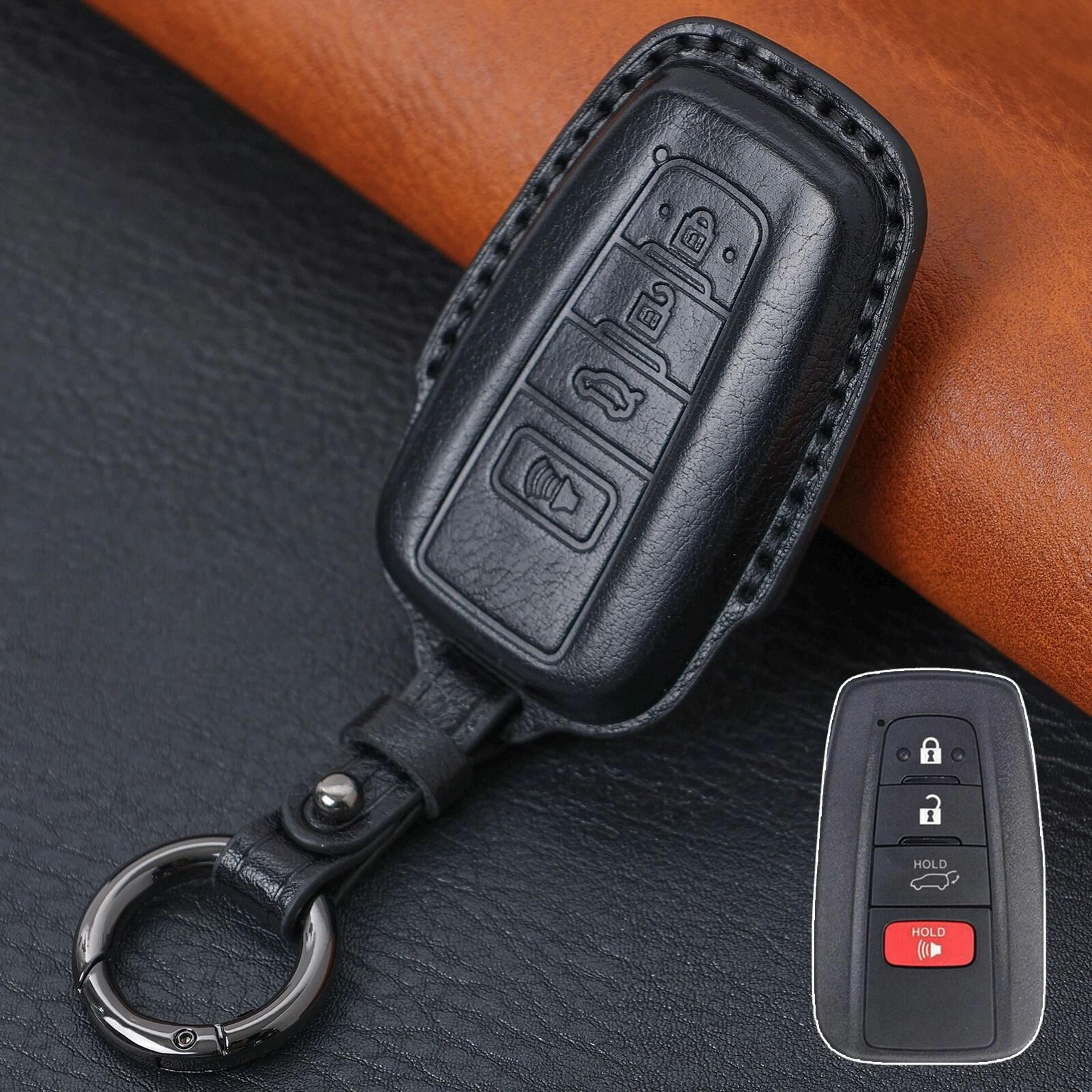 4 button smart key fob cover for toyota camry, corolla, rav4 durable car key protection