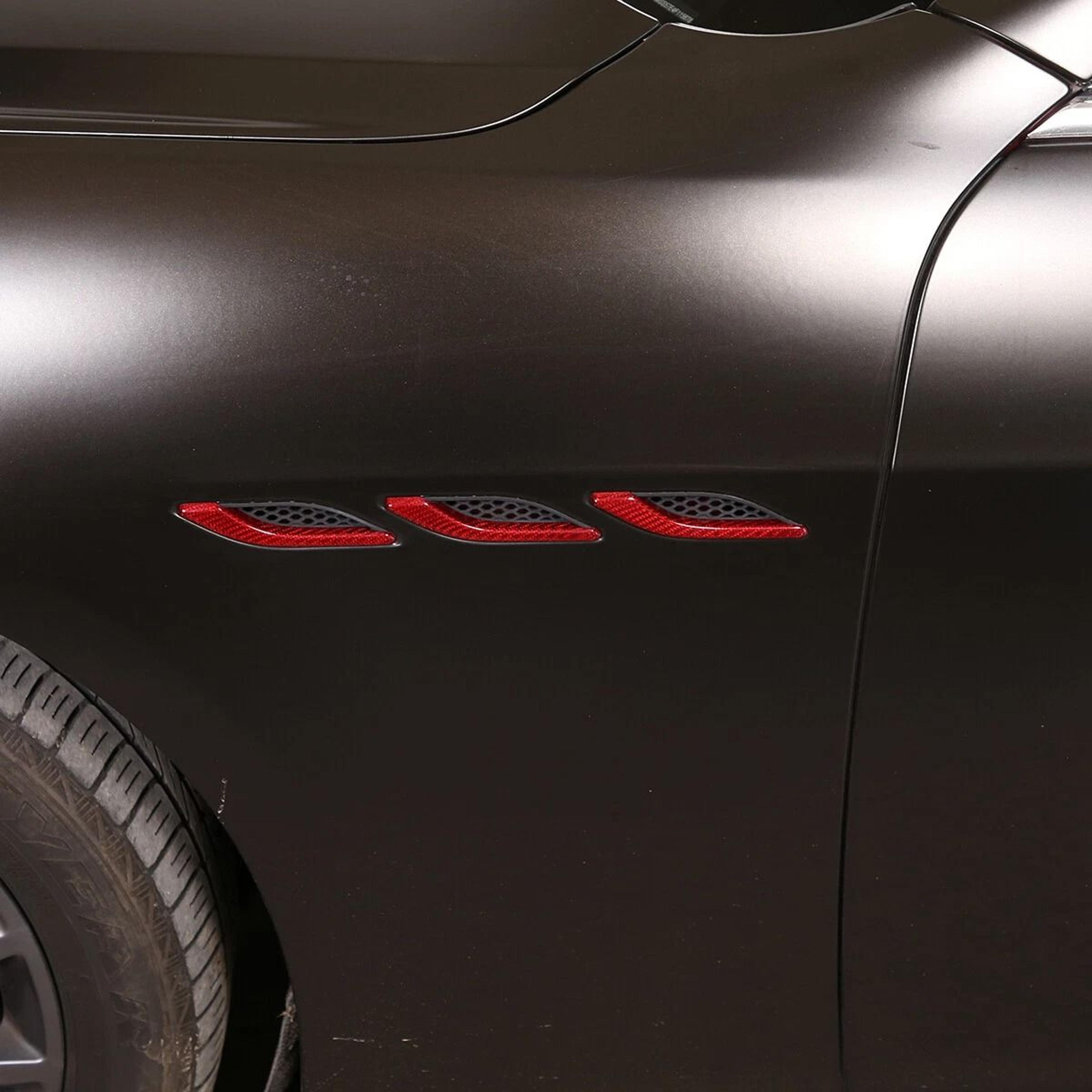 red carbon fiber air vent cover for maserati ghibli side fender trim upgrade