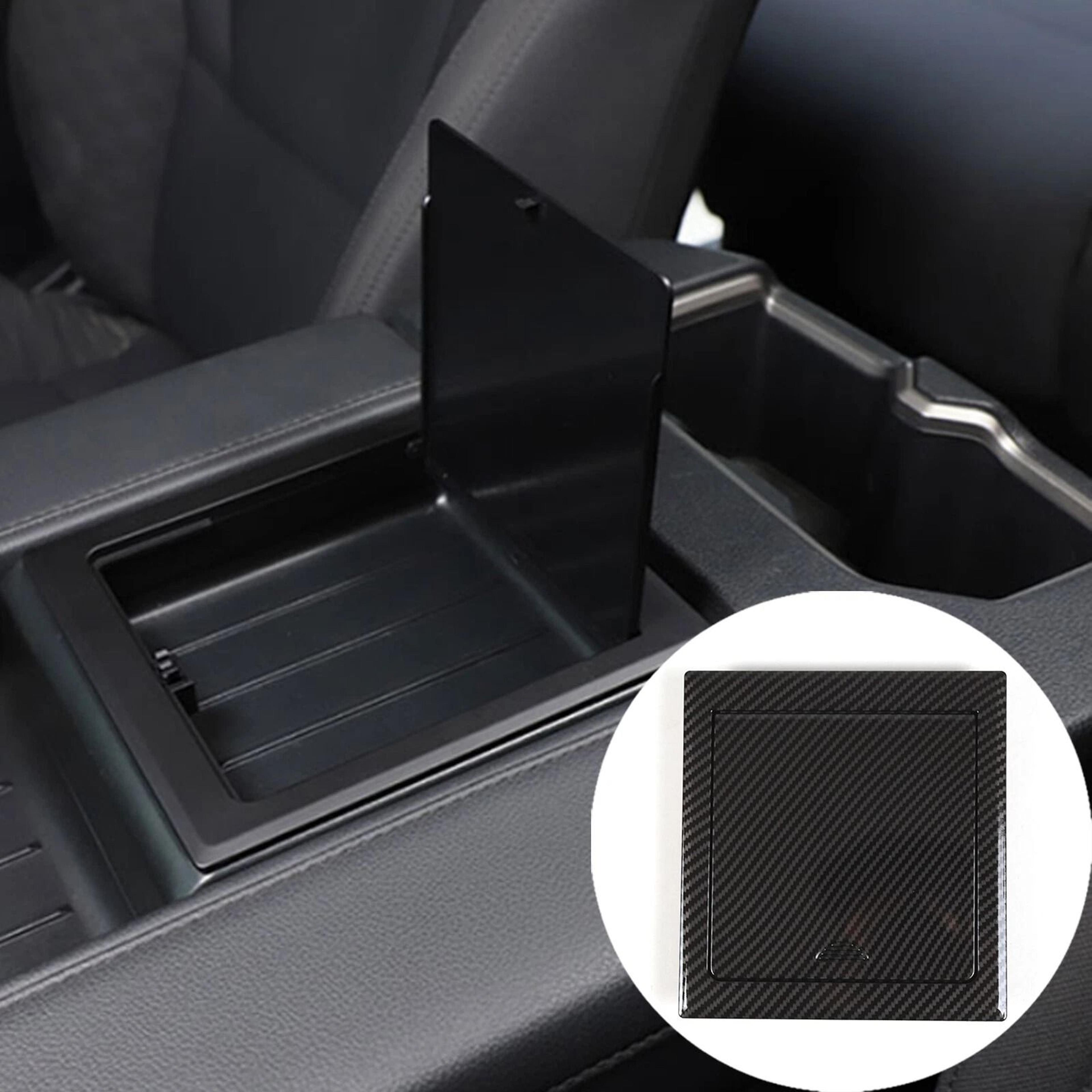 abs carbon console tray for toyota tundra center console armrest box storage solution