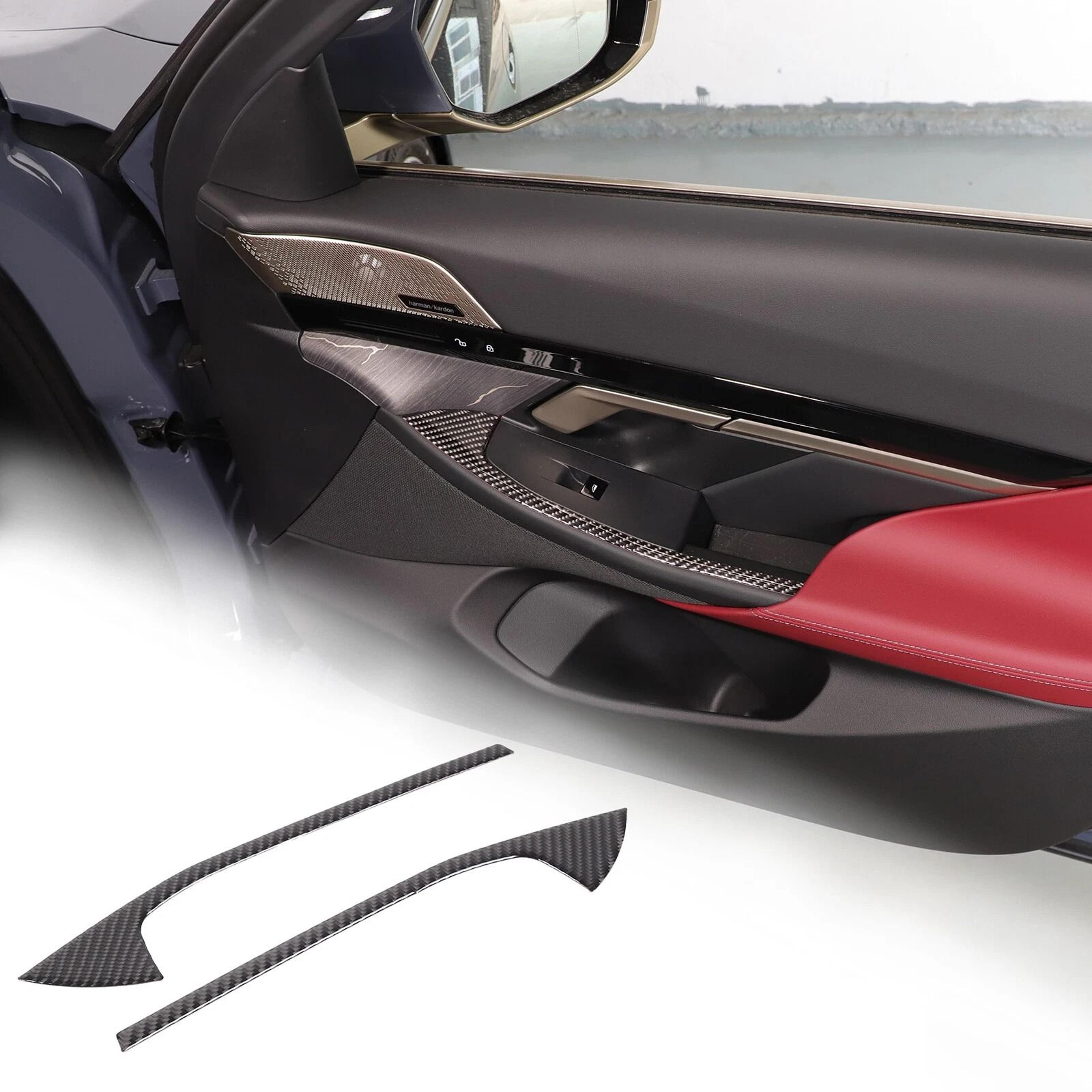 carbon fiber inner door armrest trim cover for bmw 5 series g60 i5 premium custom fit