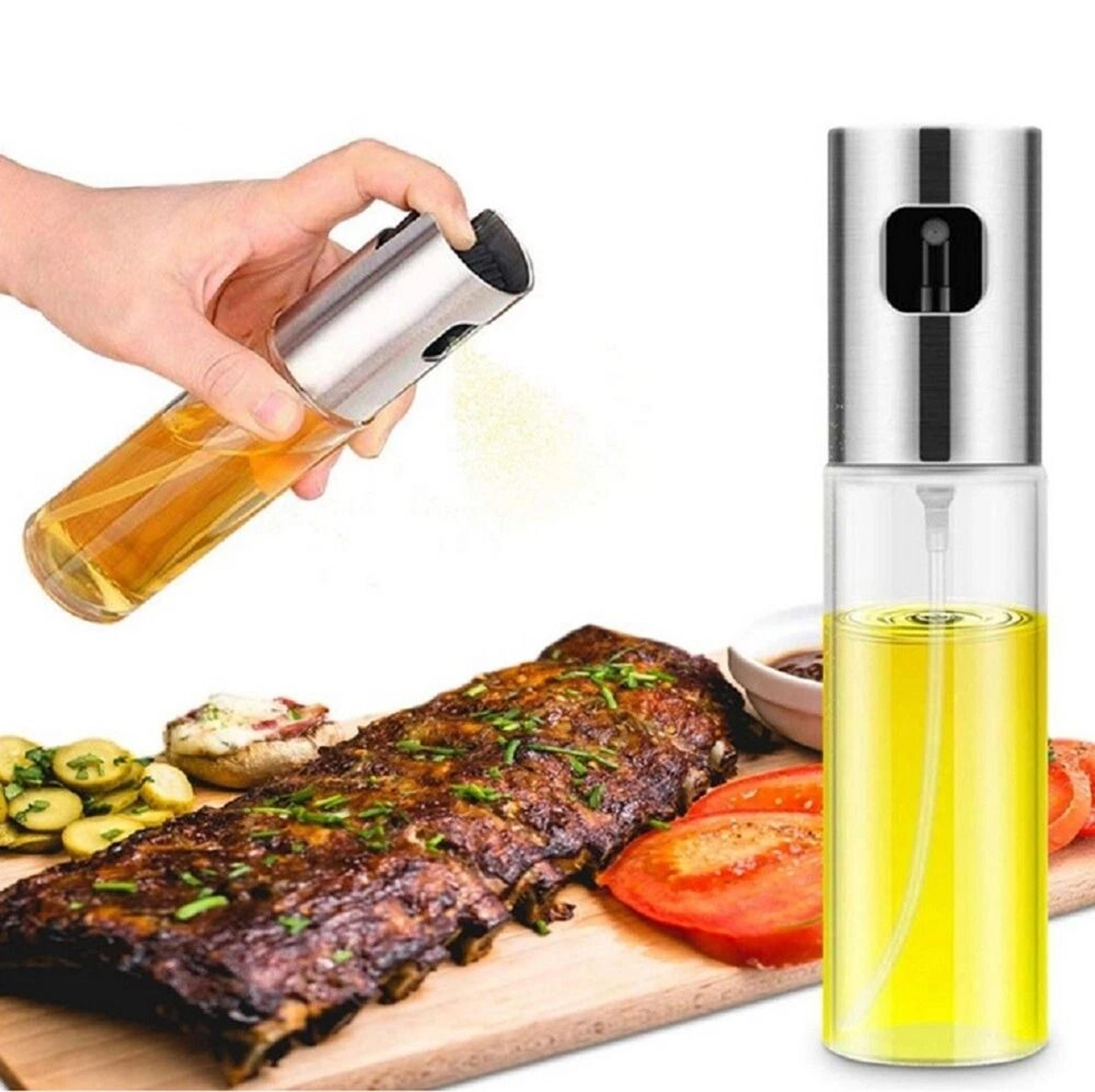 stainless steel olive oil sprayer mister refillable cooking spray bottle for bbq & healthy cooking