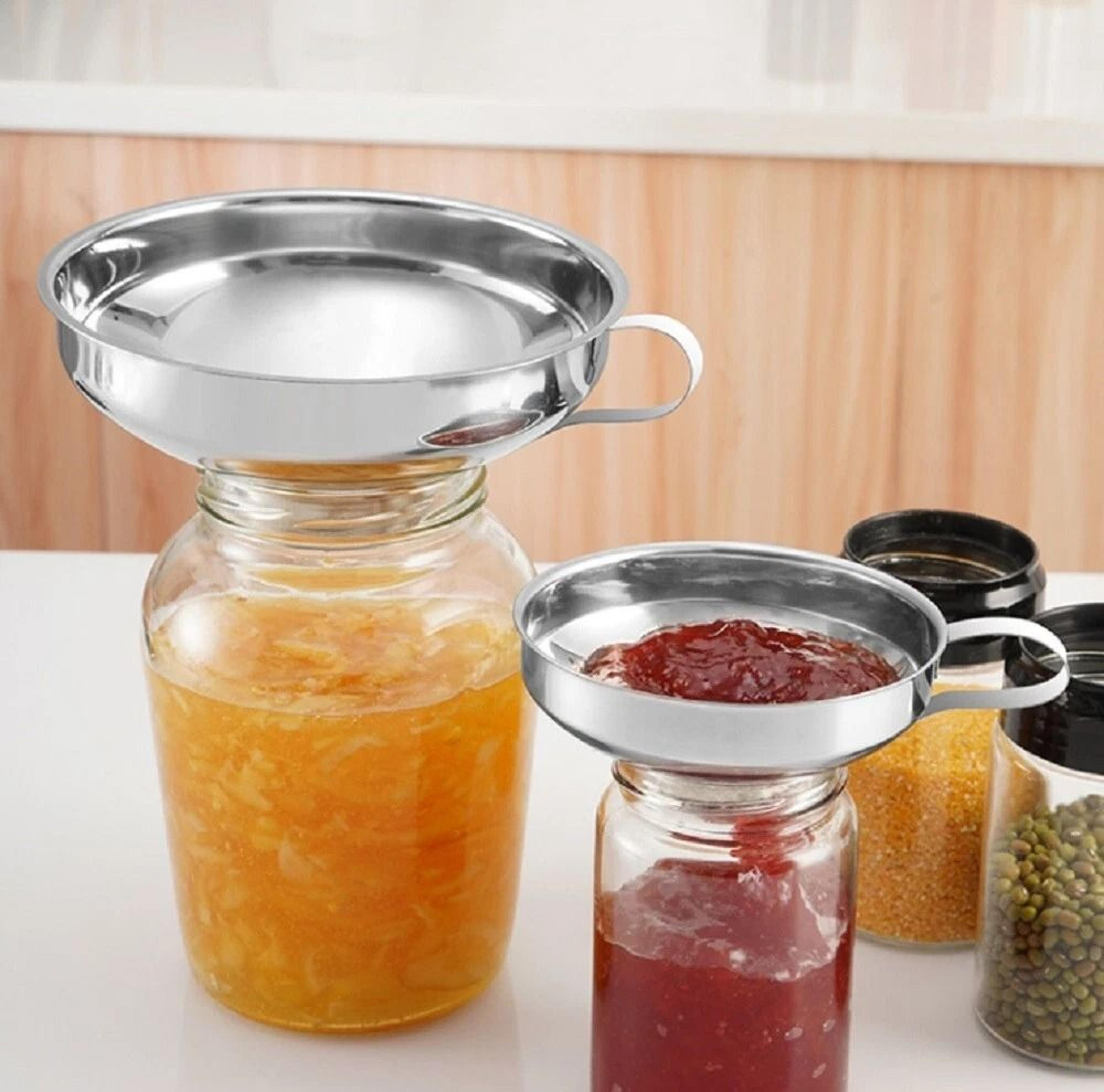 premium stainless steel wide mouth mason jar funnel set for mess free filling